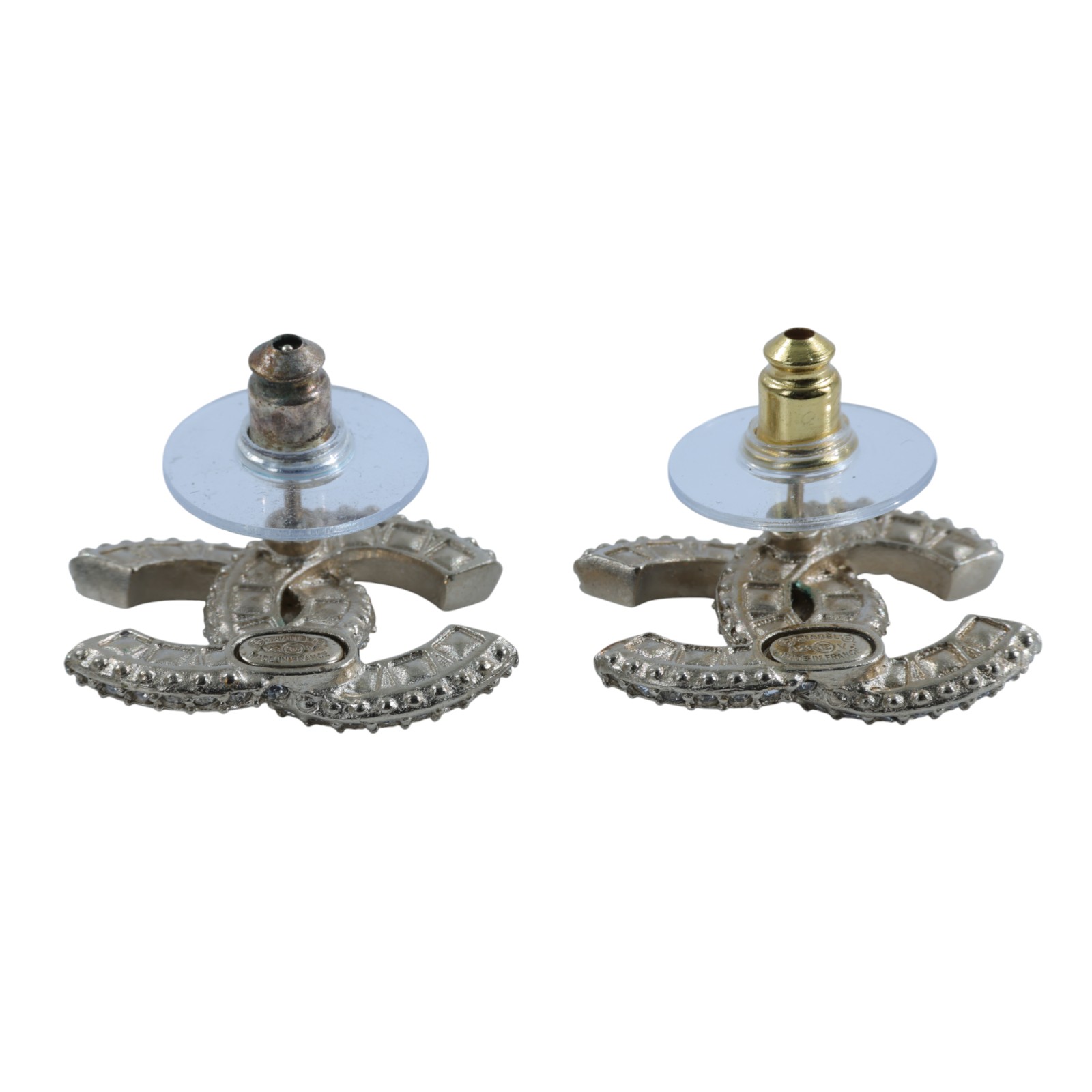 香奈兒 CHANEL CC 珍珠 耳釘 耳環 A23V 金色雙C水鑽珍珠耳環 原廠盒子/內襯