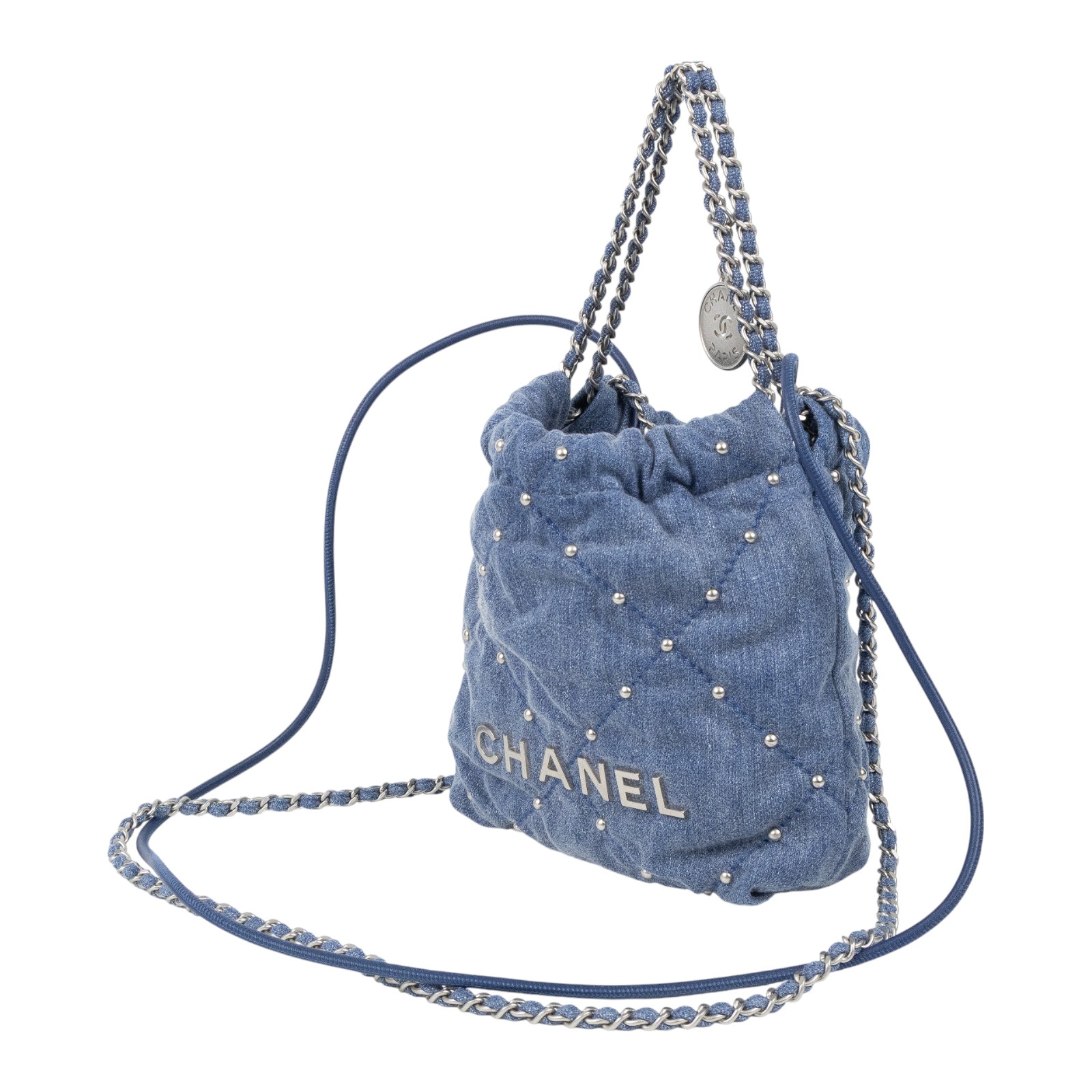 香奈兒 CHANEL 22 迷你 束口包 AS3980 B16649 丹寧22包 MINI 原廠盒子/防塵袋/購買證明