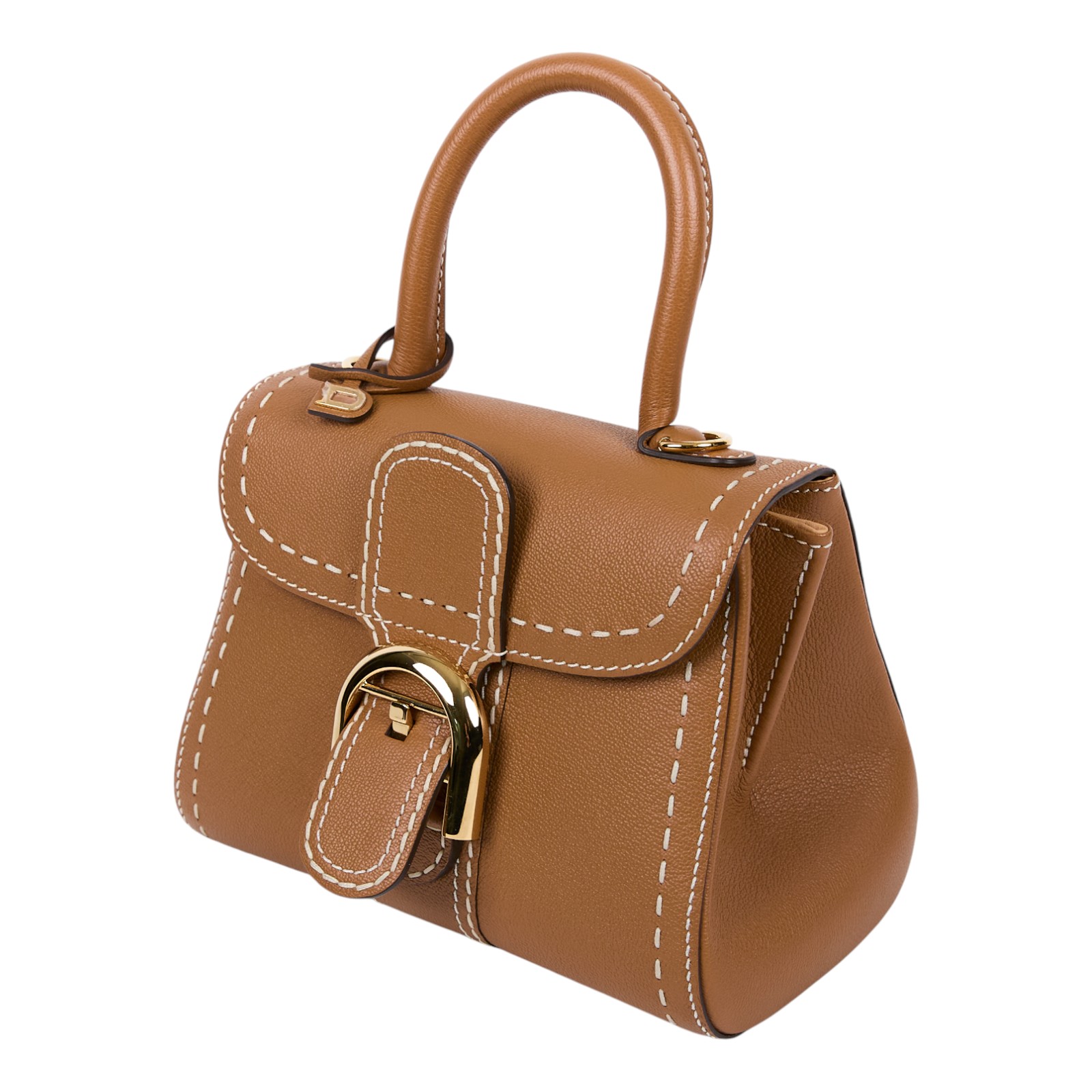 德爾沃 DELVAUX  Brillant Mini Surpique 手提包 AA0406ADW0ADADO  防塵袋/背帶/保證卡/鏡子
