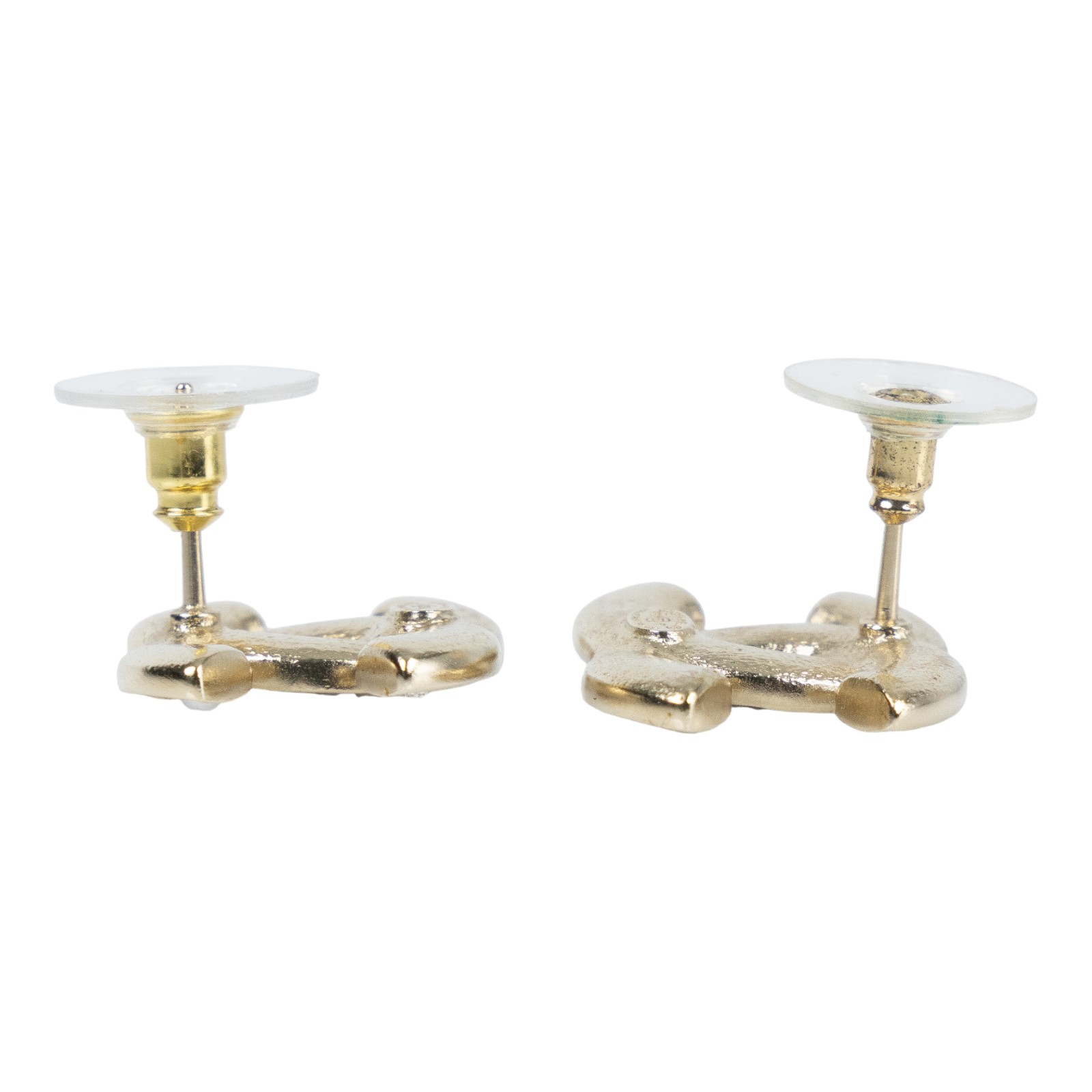 香奈兒 CHANEL CC LOGO 耳環 耳釘 F25P 金色大雙C耳環 原廠盒子/內襯