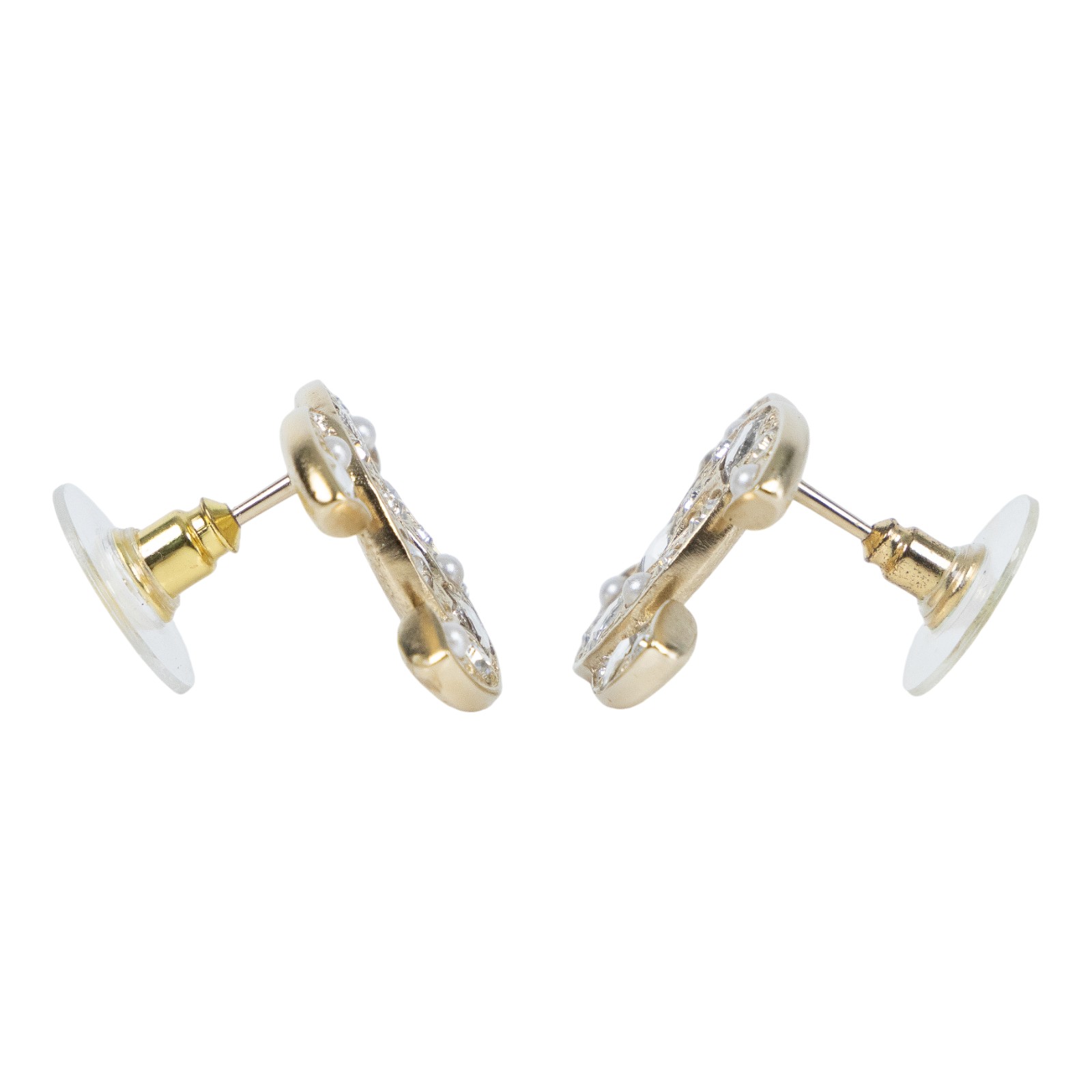 香奈兒 CHANEL CC LOGO 耳環 耳釘 F25P 金色大雙C耳環 原廠盒子/內襯