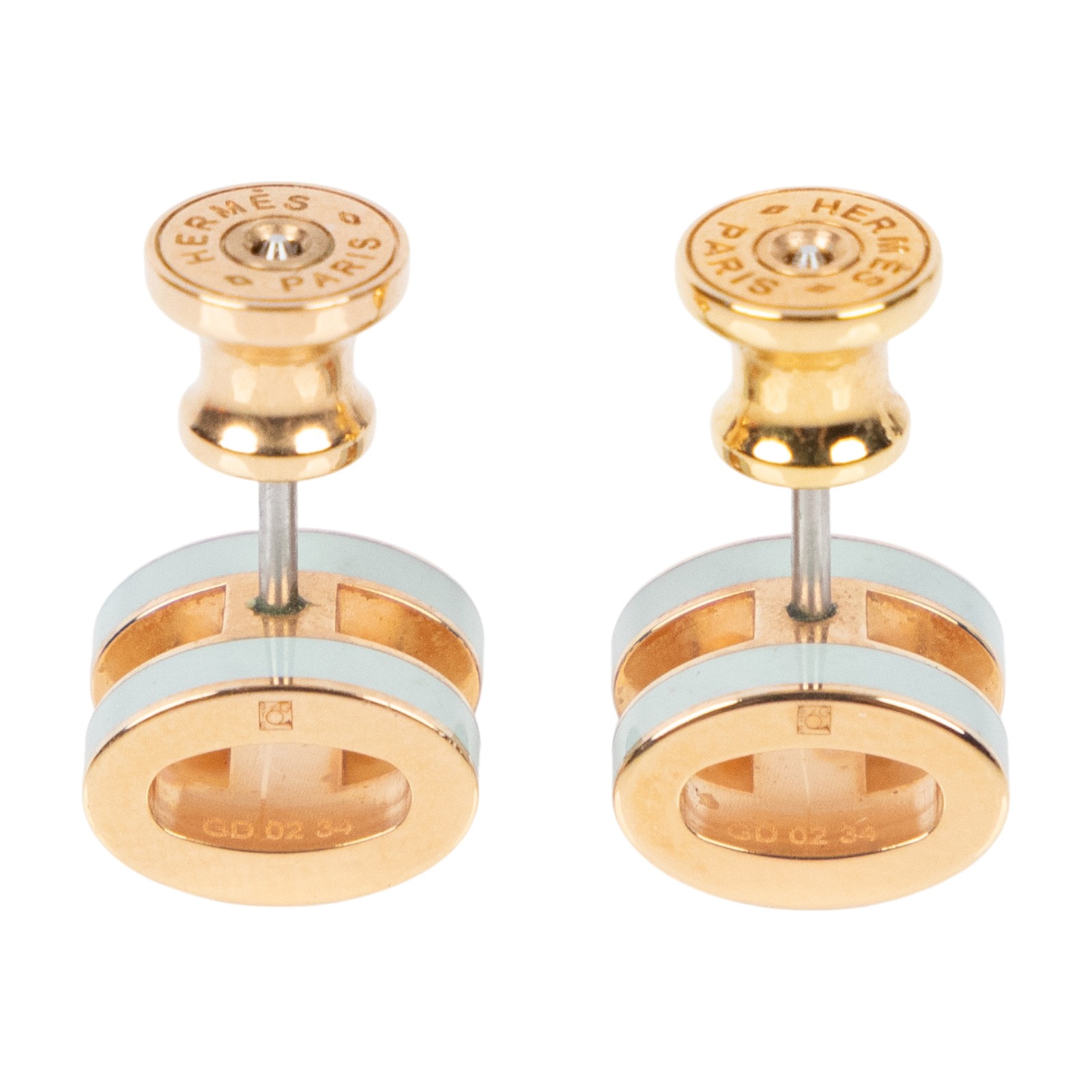 愛馬仕 Hermes Mini Pop H 耳釘 POPHEMINI GD0234 淺藍MINI POP H耳環 原廠盒子/防塵袋/內襯