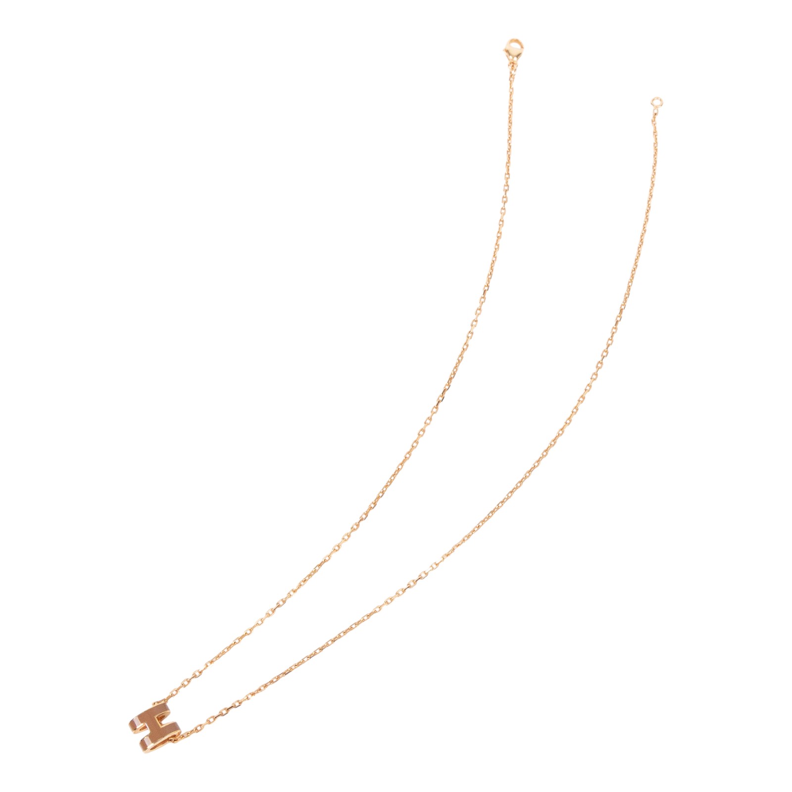 愛馬仕 Hermes Mini Pop H 墜飾 POPHPMINI GD1213 棕MINI POP H 項鍊 原廠盒子/防塵袋/內襯