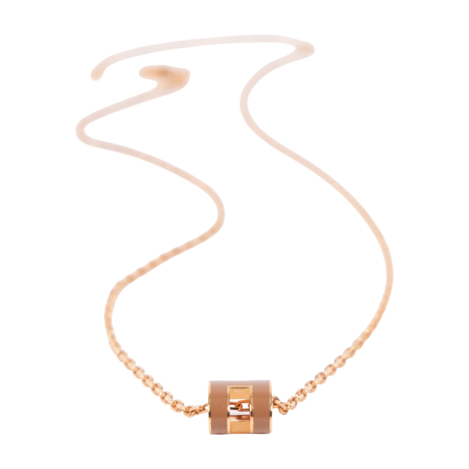 愛馬仕 Hermes Mini Pop H 墜飾 POPHPMINI GD1213 棕MINI POP H 項鍊 原廠盒子/防塵袋/內襯