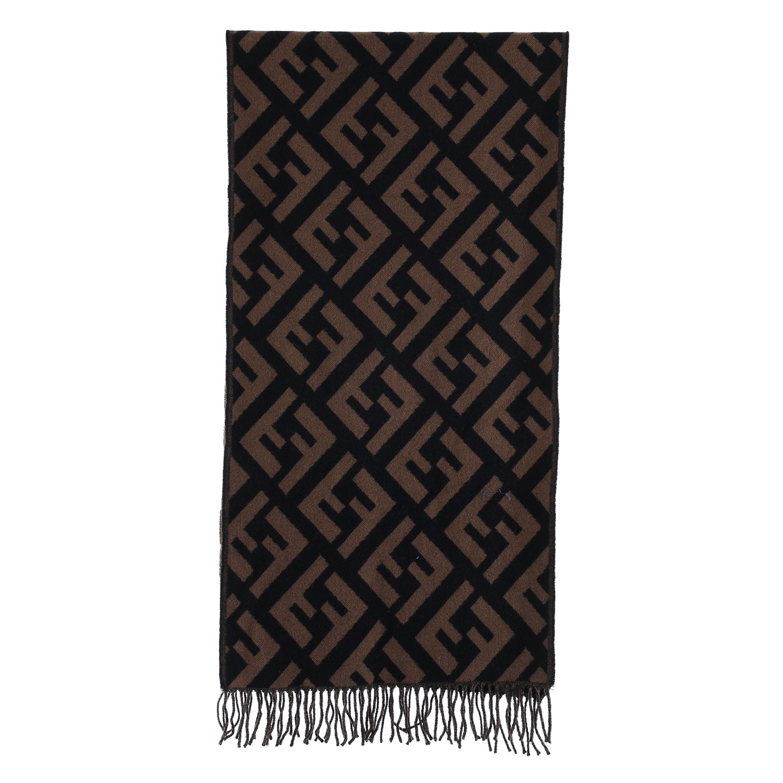 芬迪 FENDI FF 棕色羊絨 圍巾 FXT260A8RSF0QE1 棕色羊毛FF圍巾 防塵袋