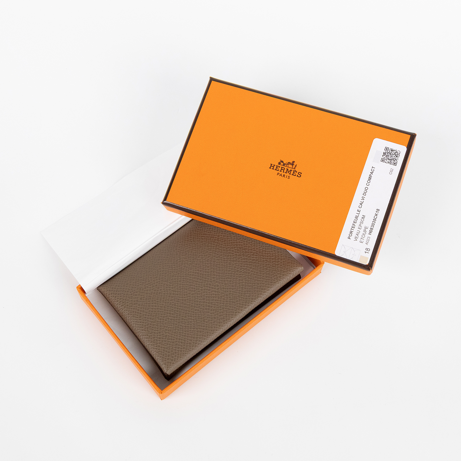 愛馬仕 Hermes Calvi Duo 卡包 大象灰 銀色五金 H083035CK18 W  大象灰CALVI DUO 原廠盒子