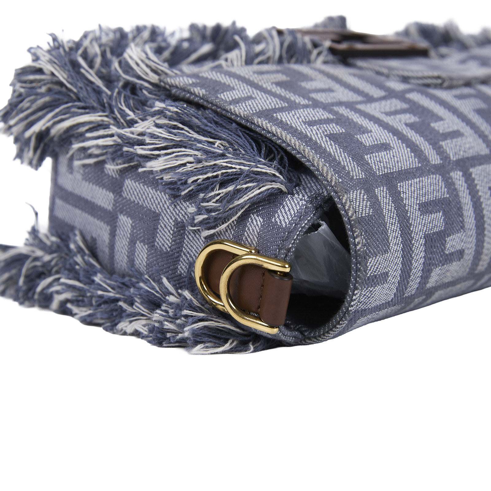 芬迪 FENDI Baguette 手提包 藍色丹寧效果 FF提花 8BR600AUT4 丹寧FF BAGUETTE法棍包 原廠盒子/防塵袋/背帶/購買證明