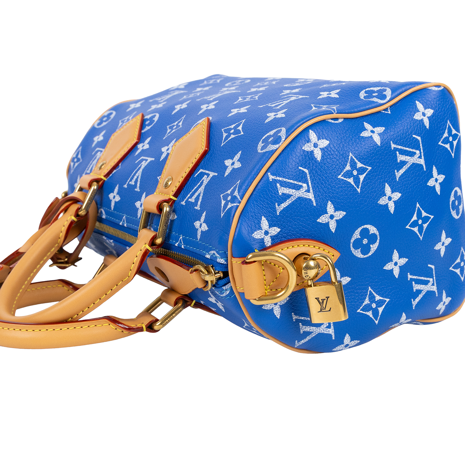 路易威登 LOUIS VUITTON Speedy P9 Bandoulière 25 波士頓包 手提包 藍色 M24424 晶片款  防塵袋/鎖組/背帶