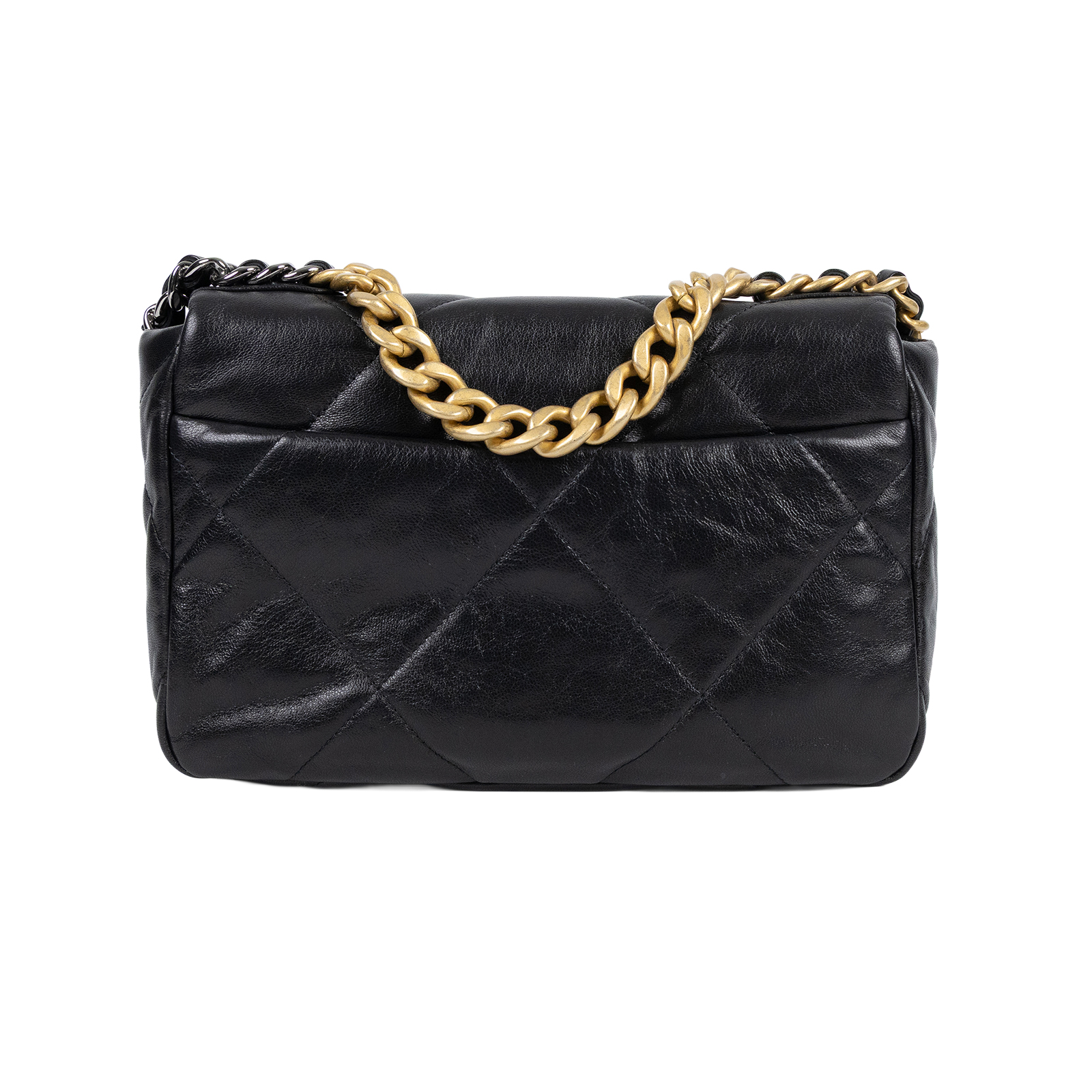 香奈兒 CHANEL 19 口蓋包 菱格紋 金銀鍊帶 手提 肩背包 AS1160 29開 黑19包 26CM 原廠盒子/保證卡