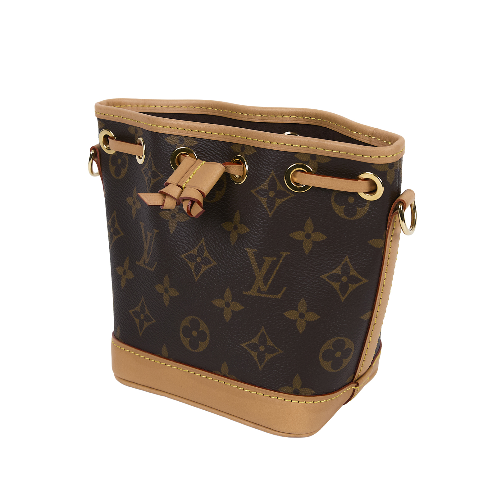 路易威登 LOUIS VUITTON Nano Noé 原花 束口水桶包 M81266 晶片款 原花NANO NOE 無附屬品