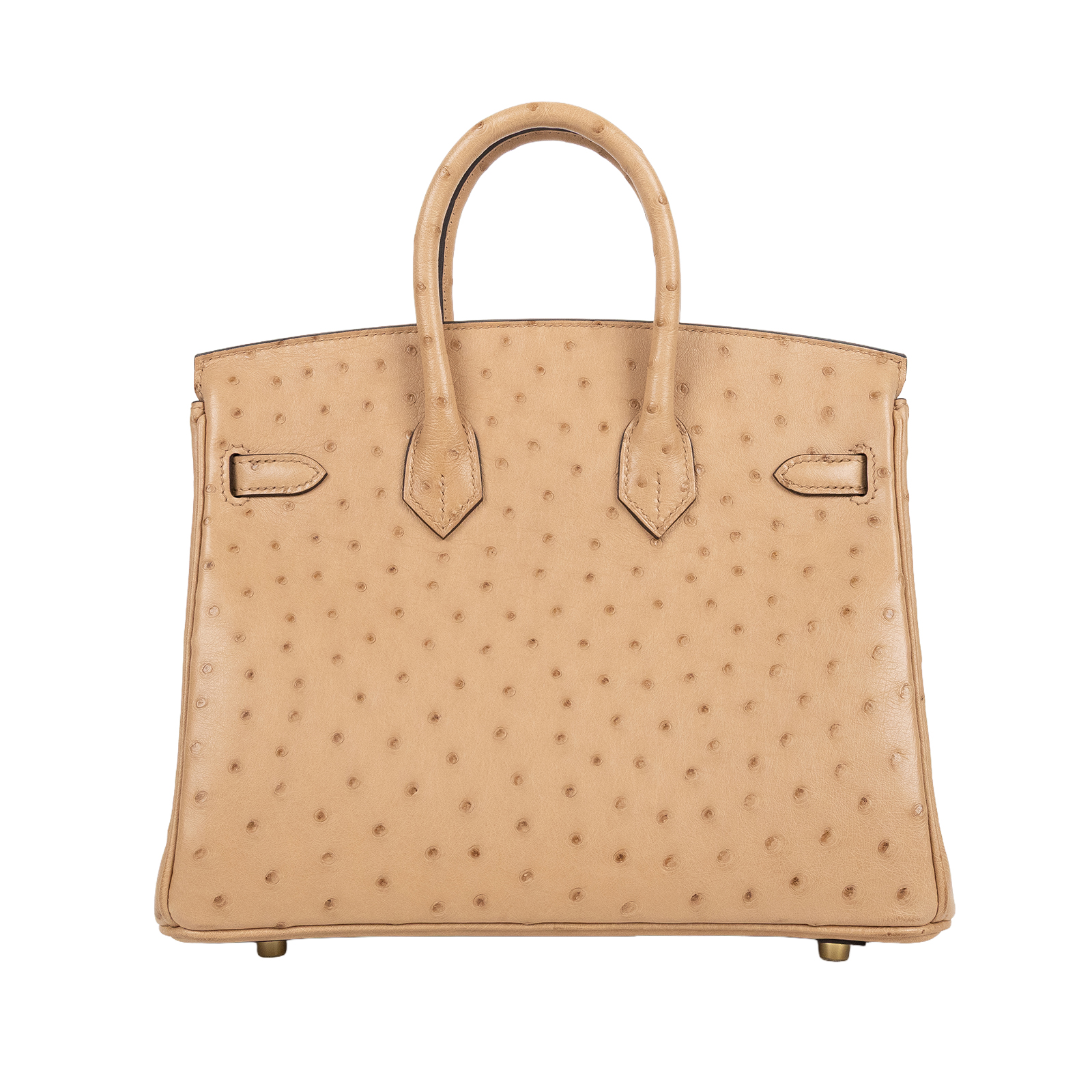 愛馬仕 Hermes Birkin Bag 柏金包 25 金色五金 奶茶色 H041944CC0M  W刻 奶茶色鴕鳥皮BIRKIN25 原廠盒子/防塵袋/鎖組