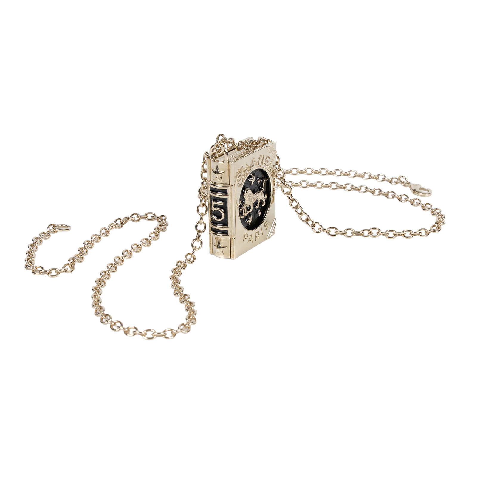 香奈兒 CHANEL CC LOGO 項鍊 G22C 獅子書本項鍊 原廠盒子/內襯