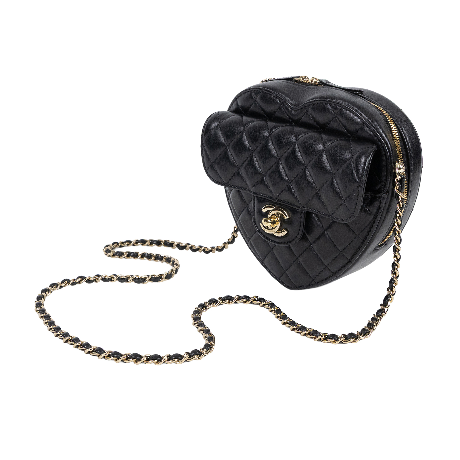 香奈兒 CHANEL CC In Love 斜背 愛心包 AS3191 晶片款 黑愛心鍊包 無附屬品