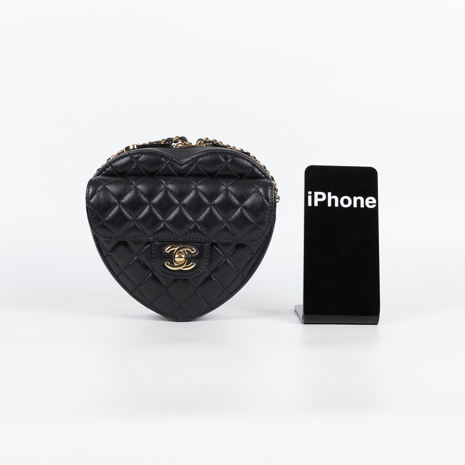 香奈兒 CHANEL CC In Love 斜背 愛心包 AS3191 晶片款 黑愛心鍊包 無附屬品