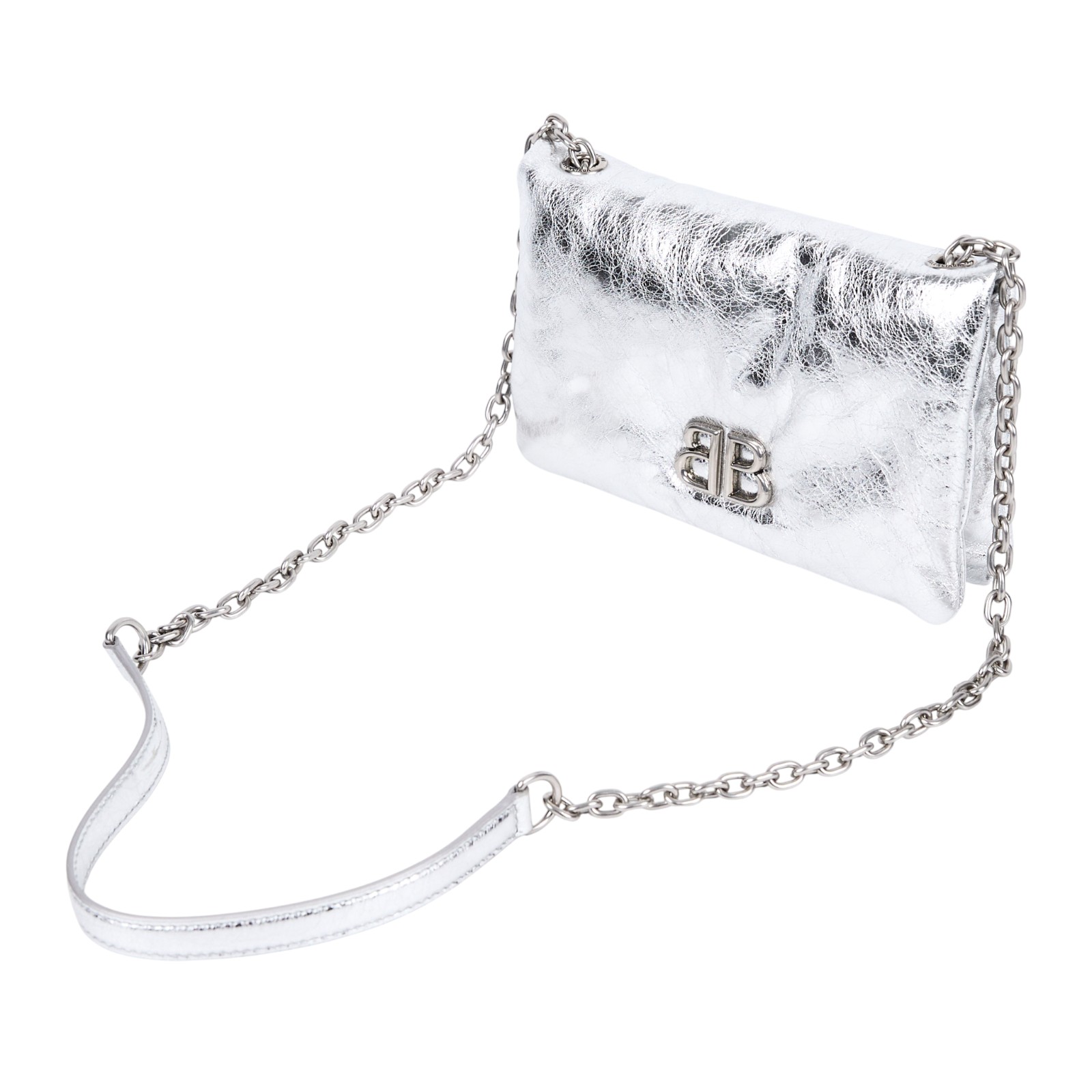 巴黎世家 BALENCIAGA Monaco 肩背包 迷你 8105622AAYQ 銀MONACO NANO 防塵袋