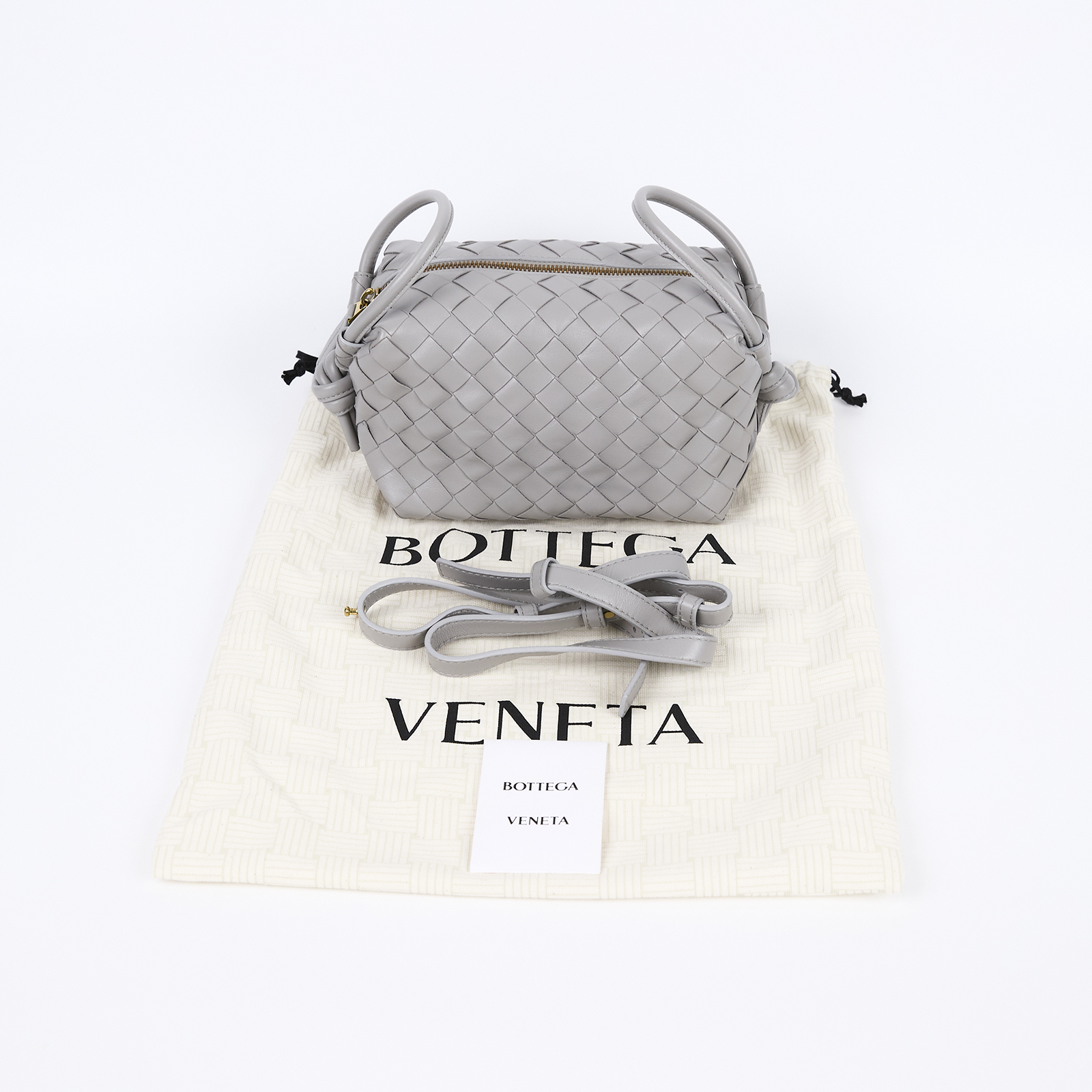 寶緹嘉 BOTTEGA VENETA Loop Top 編織 手提包 肩背包 796615V2HL1 灰TOP HANDLE LOOP 防塵袋