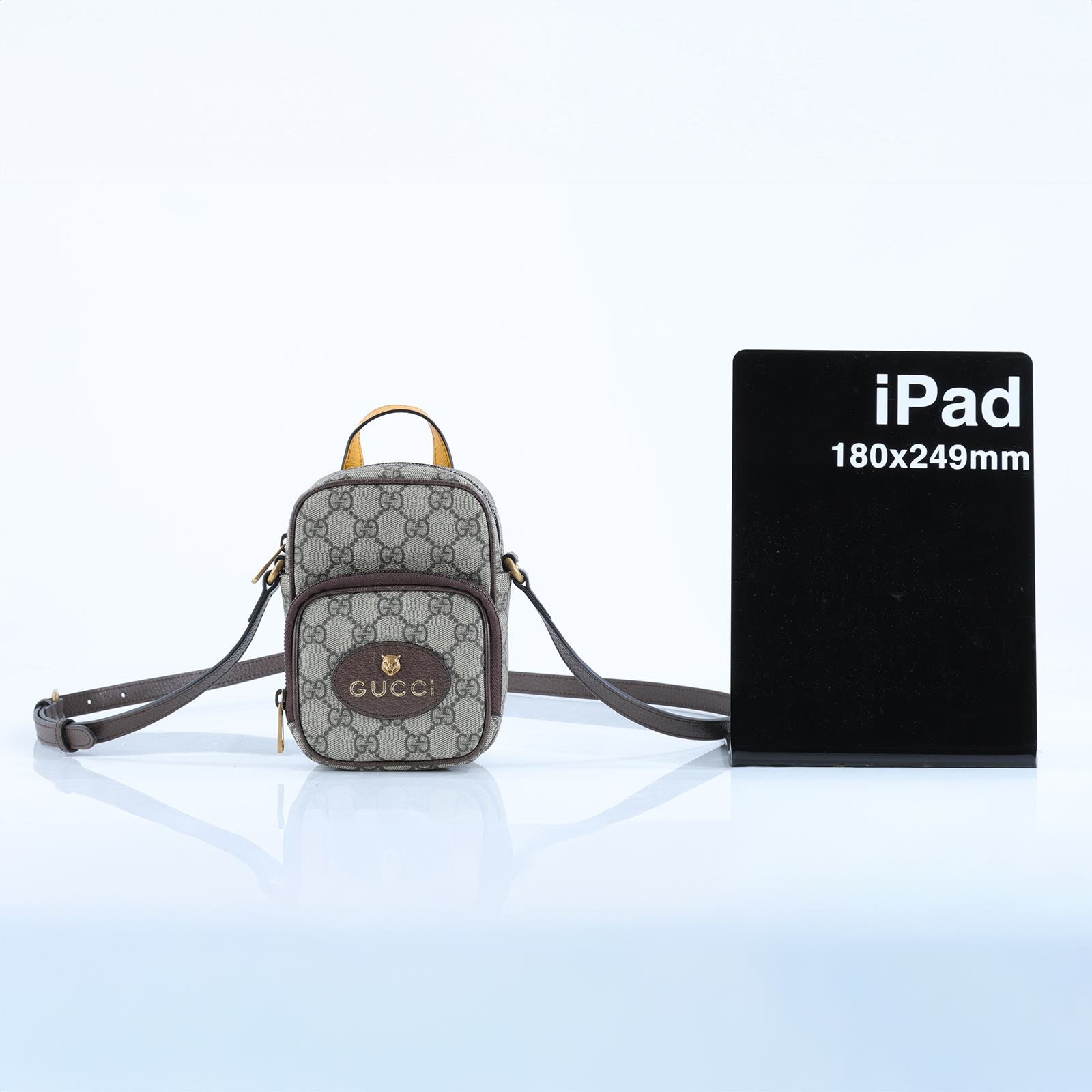 古馳 GUCCI Neo Vintage 迷你 GG 手提/斜背手機包 658556 棕G紋迷你肩背包 原廠盒子/防塵袋