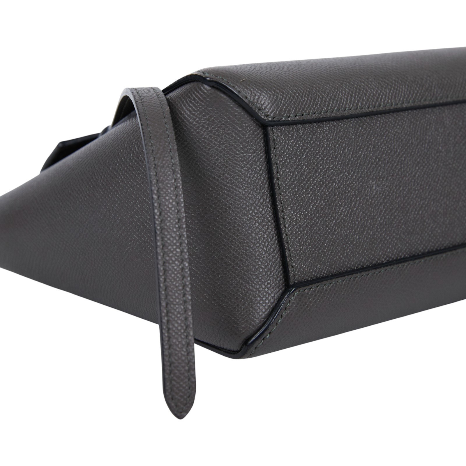 思琳 CELINE 珠地小牛皮 袖珍型 Belt 手袋 189003ZVA 深灰BELT NANO 防塵袋/背帶