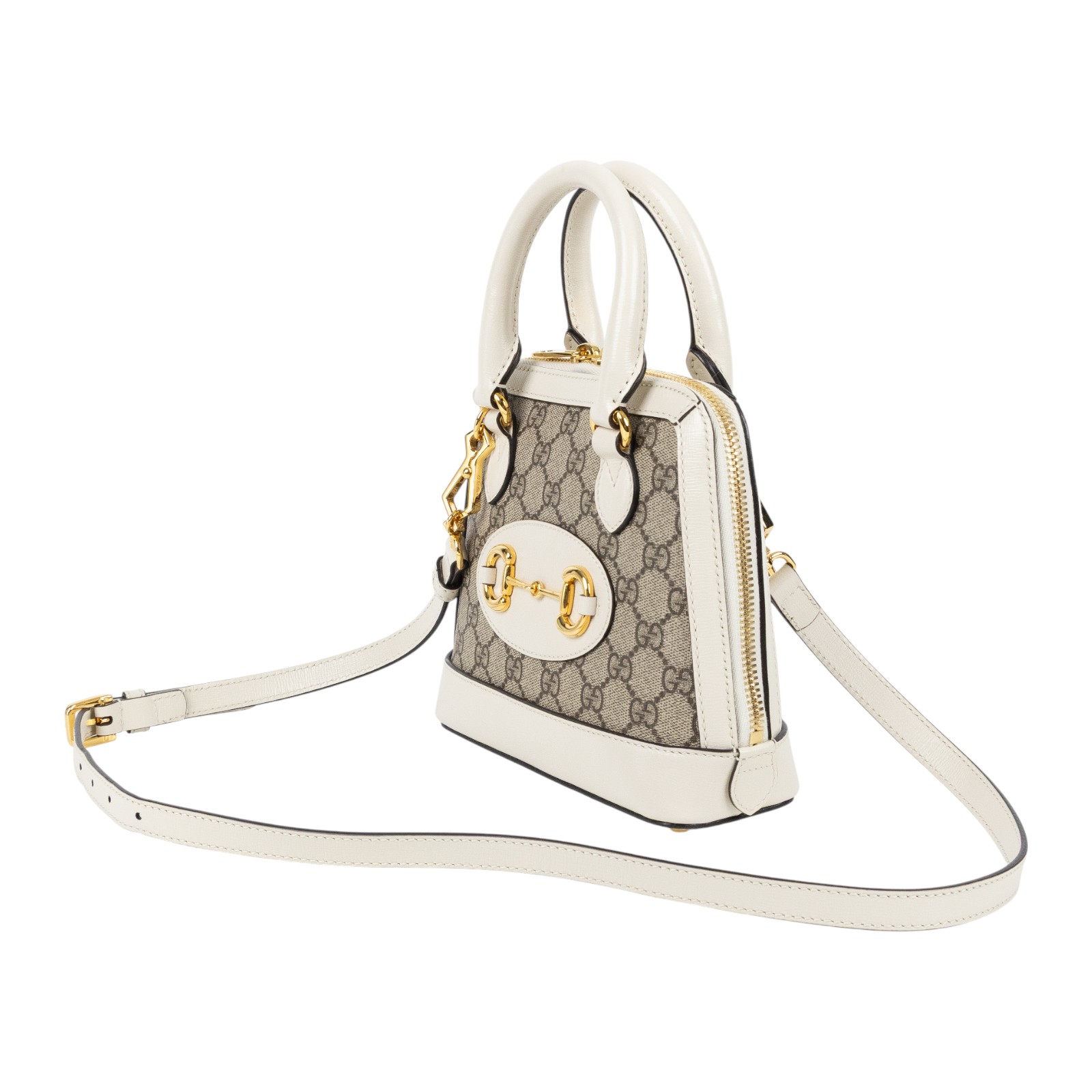 古馳 GUCCI Horsebit 1955 迷你 貝殼包 640716 XH1773 白邊1955 2WAY 原廠盒子/防塵袋/背帶