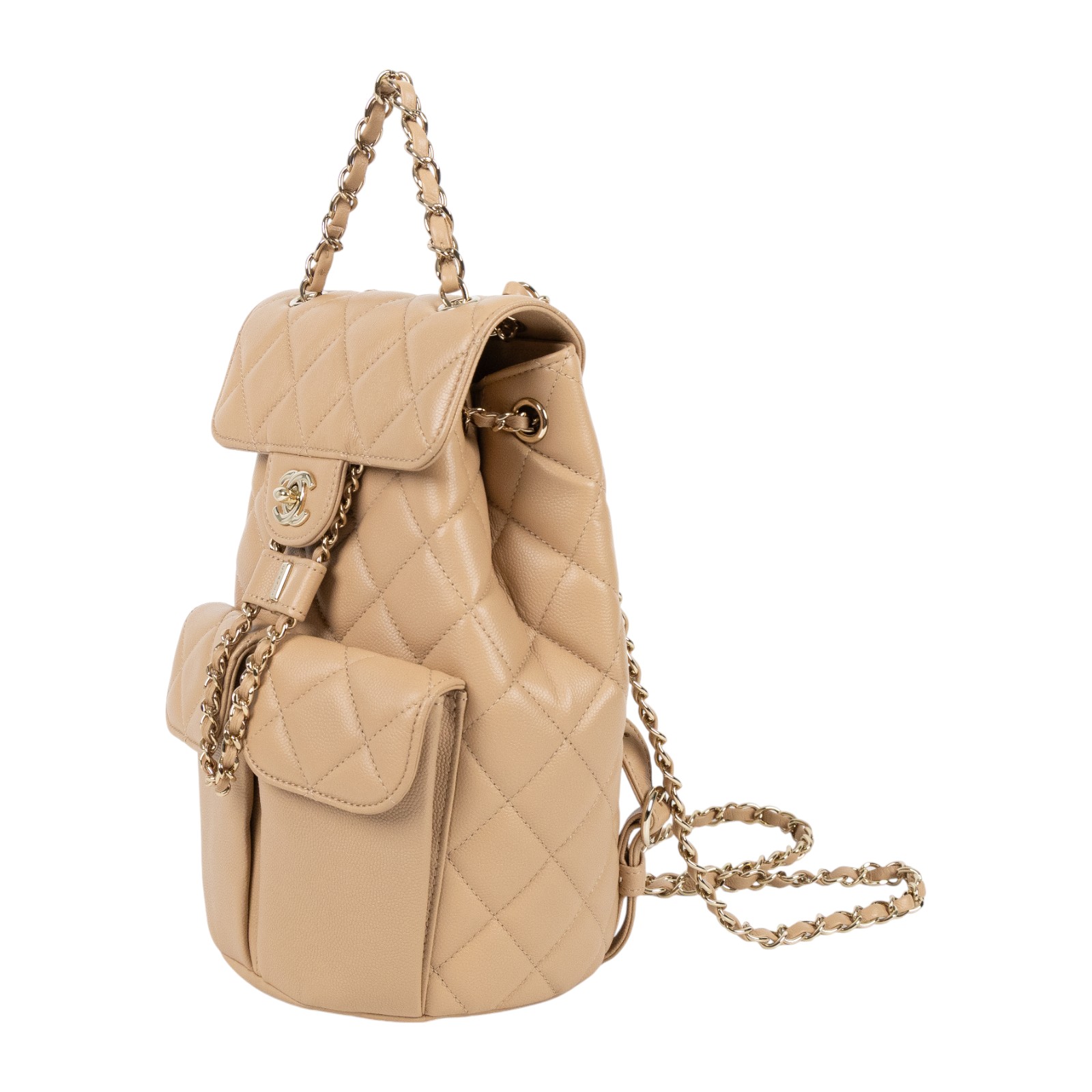 香奈兒 CHANEL 菱格紋 雙肩包 後背包 AS3200 B08045 晶片款 奶茶荔枝後背包 原廠盒子/防塵袋/購買證明影本