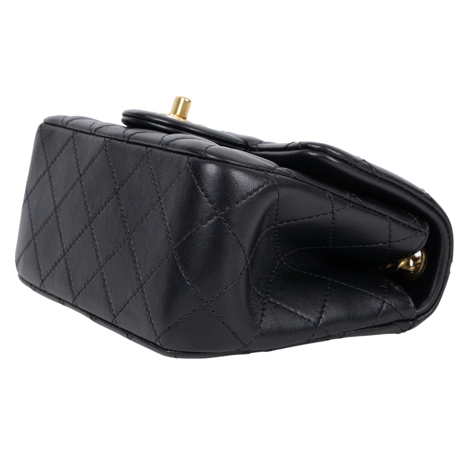 香奈兒 CHANEL CC logo 山茶花 方胖 口蓋包 AS4040 B10716 晶片款 黑金羊山茶花鍊方胖 原廠盒子/防塵袋/購買證明影本