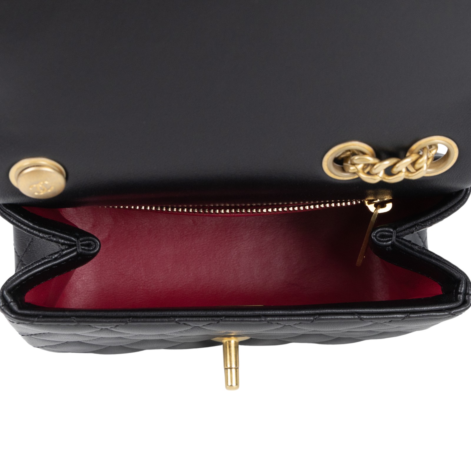 香奈兒 CHANEL CC logo 山茶花 方胖 口蓋包 AS4040 B10716 晶片款 黑金羊山茶花鍊方胖 原廠盒子/防塵袋/購買證明影本