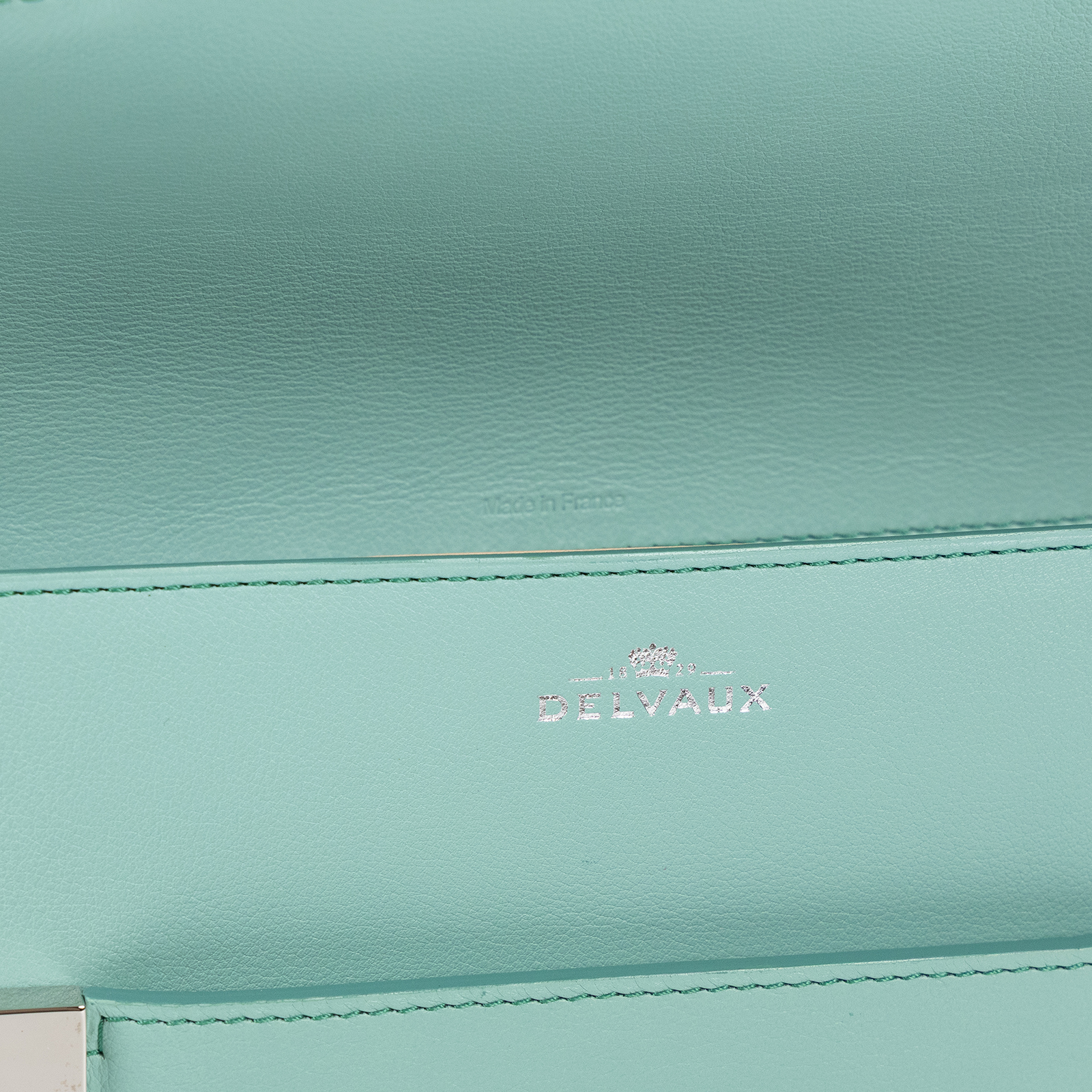 德爾沃 DELVAUX  Madame 手拿包 AA0314ABC044RPA 綠銀手拿包 防塵袋/購買證明影本