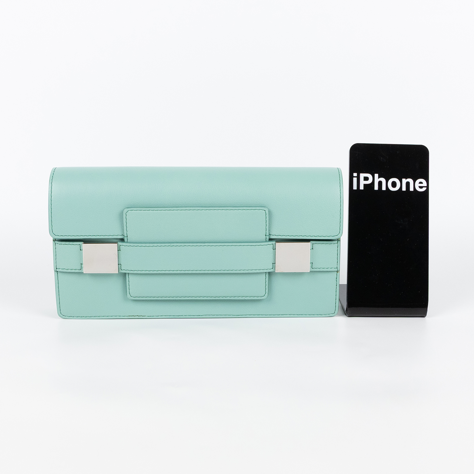 德爾沃 DELVAUX  Madame 手拿包 AA0314ABC044RPA 綠銀手拿包 防塵袋/購買證明影本