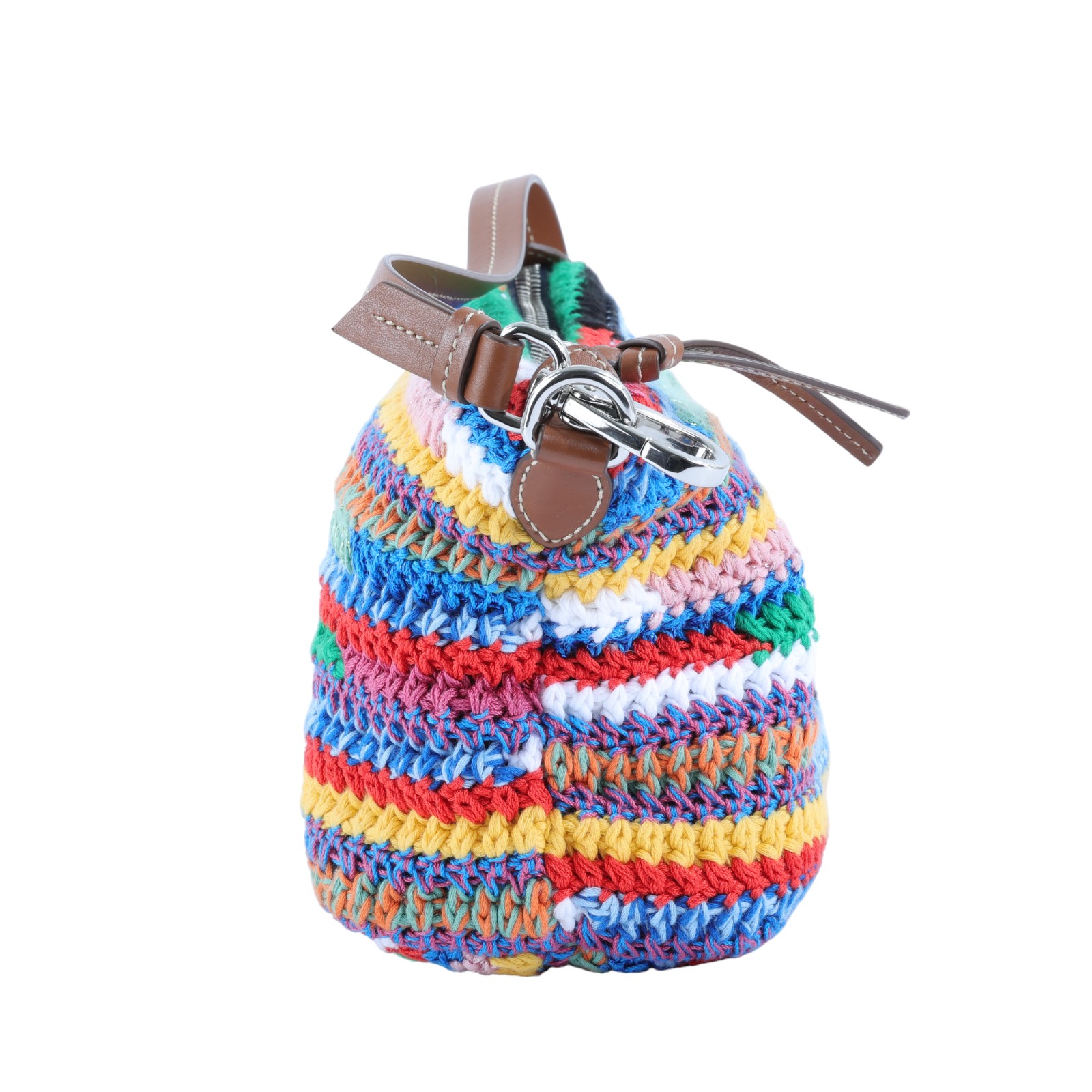 繆繆 MIU MIU Fabric Crochet Pouch 隨身小包 5NE841 AF46 彩色毛呢HOBO 防塵袋/購買證明