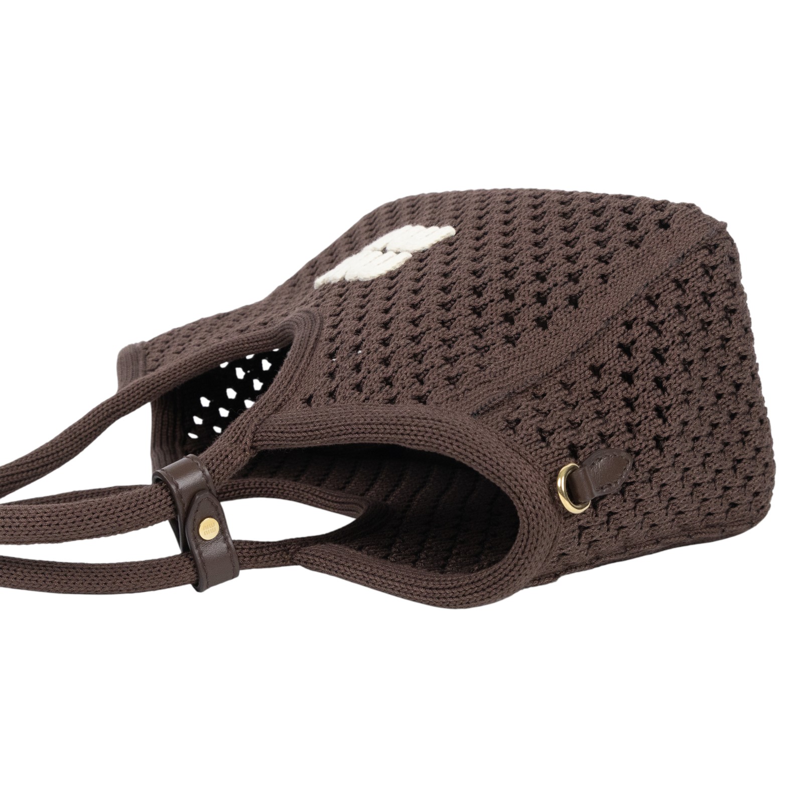 繆繆 MIU MIU IVY 織物手袋 小型 5BA284_2F8E 咖啡編織IVY 防塵袋/購買證明