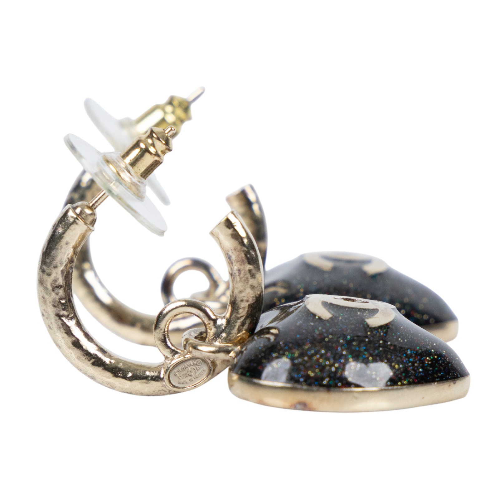 香奈兒 CHANEL CC LOGO 耳環 耳釘 C23P 雙面愛心耳環 無附屬品