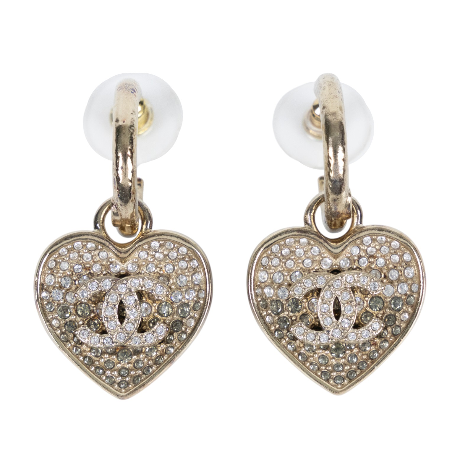 香奈兒 CHANEL CC LOGO 耳環 耳釘 C23P 雙面愛心耳環 無附屬品