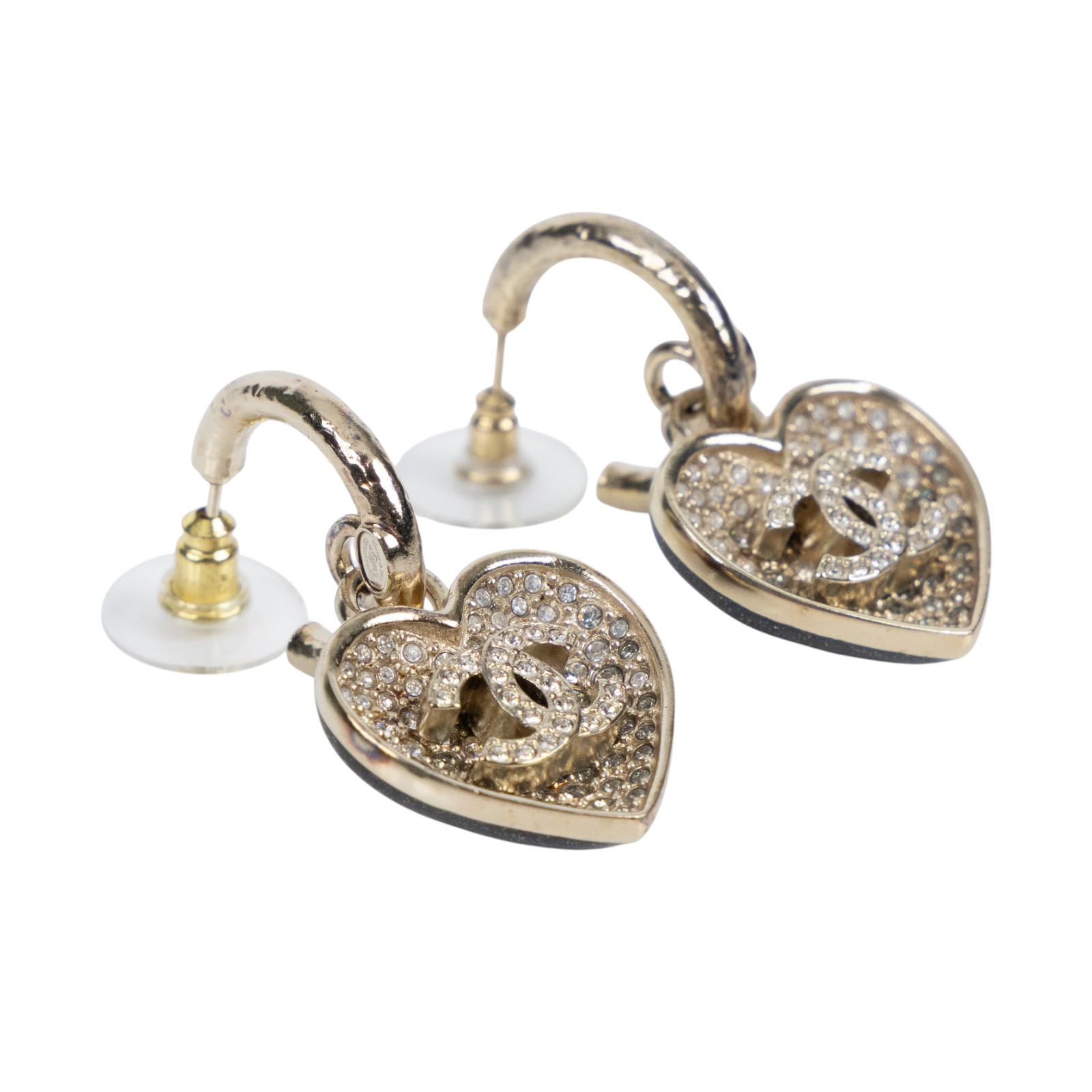 香奈兒 CHANEL CC LOGO 耳環 耳釘 C23P 雙面愛心耳環 無附屬品