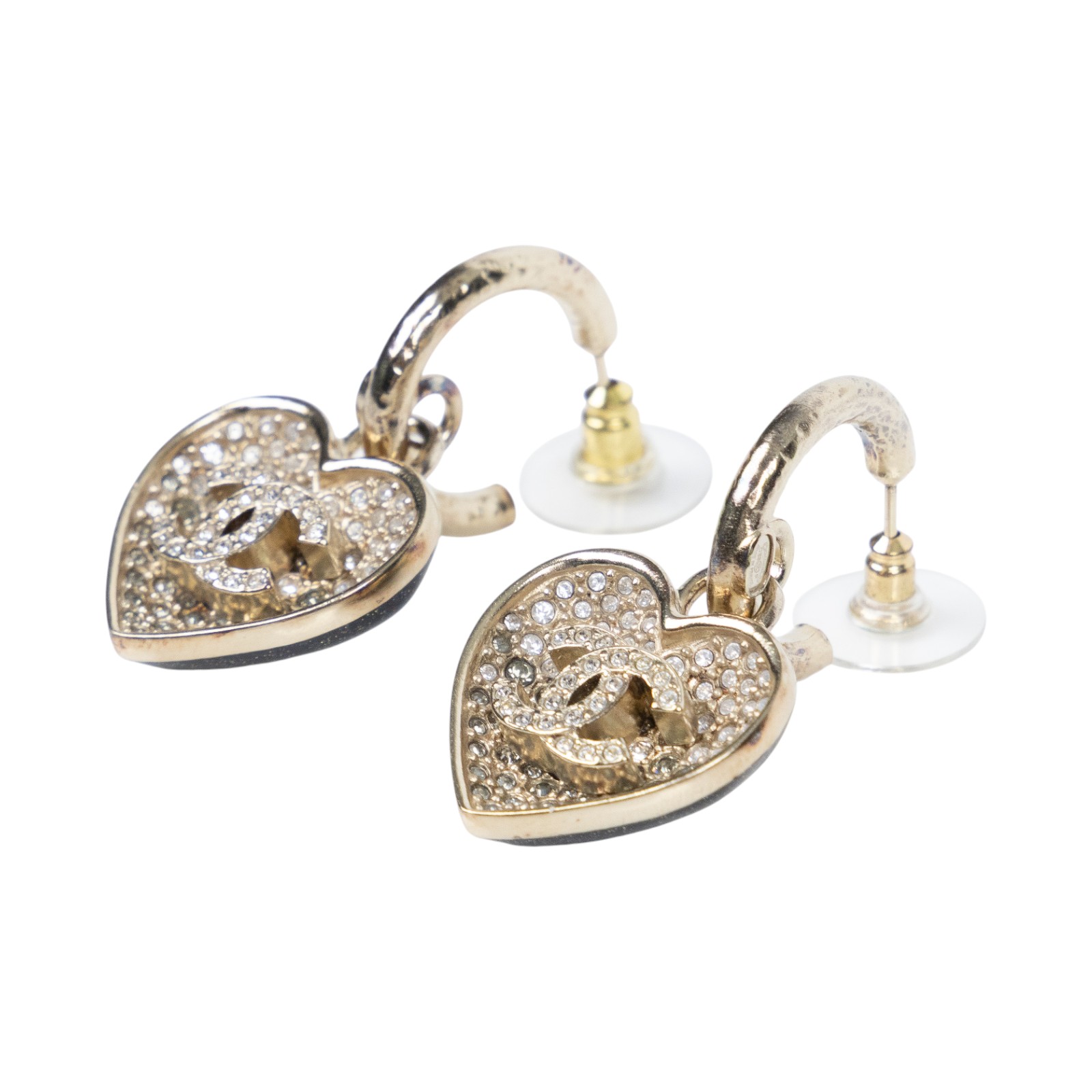 香奈兒 CHANEL CC LOGO 耳環 耳釘 C23P 雙面愛心耳環 無附屬品