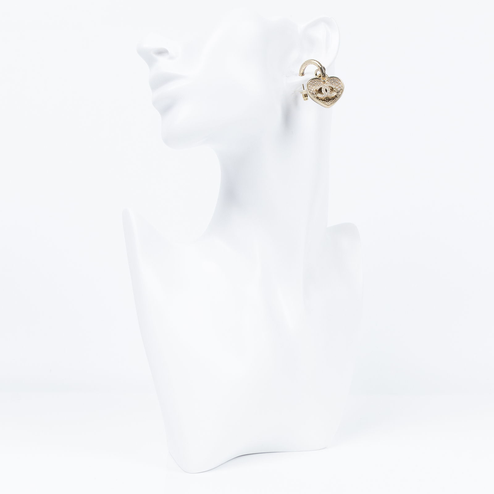 香奈兒 CHANEL CC LOGO 耳環 耳釘 C23P 雙面愛心耳環 無附屬品