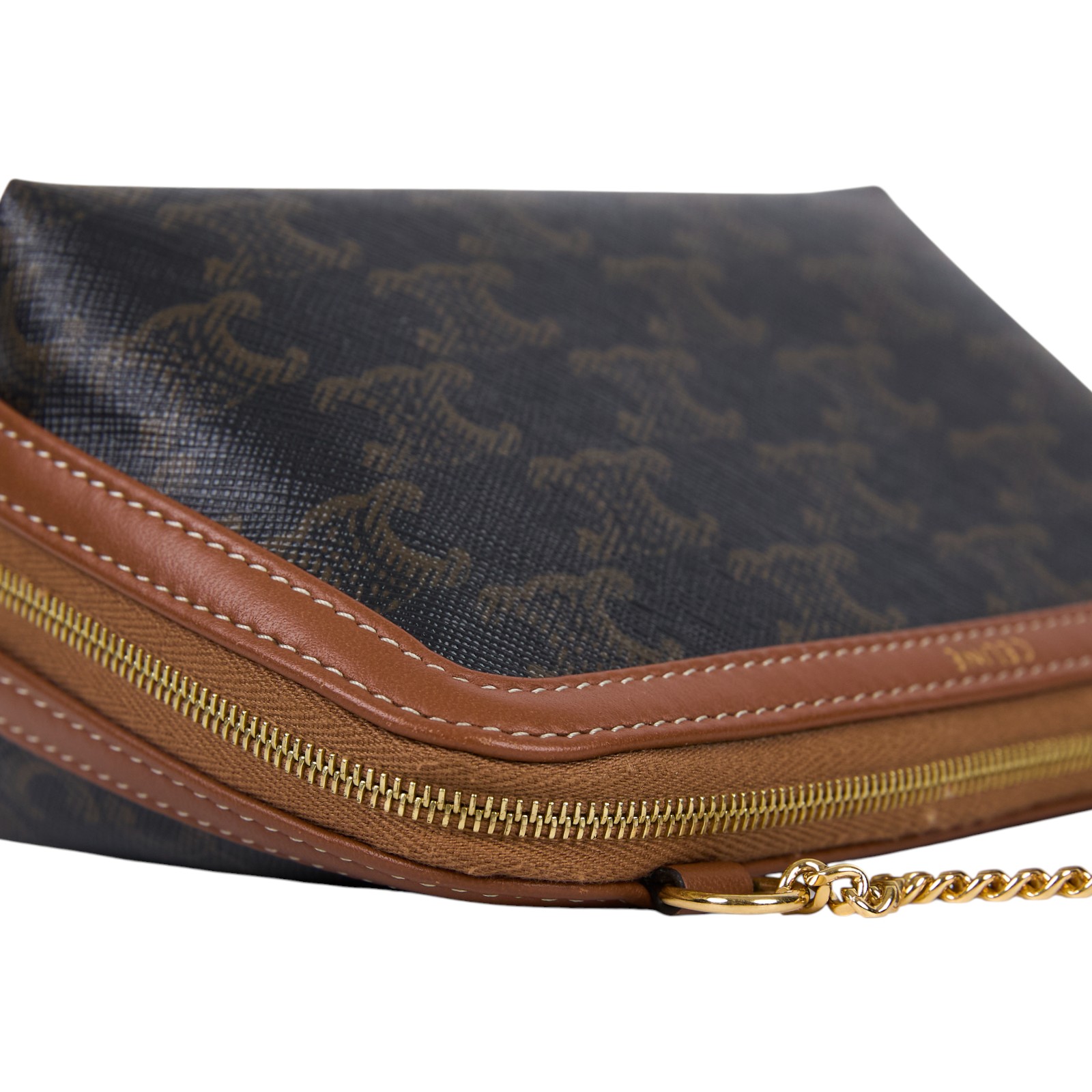 思琳 CELINE 標誌印花飾鍊 手提包 10E382CBX 原花貝殼包 原廠盒子/防塵袋