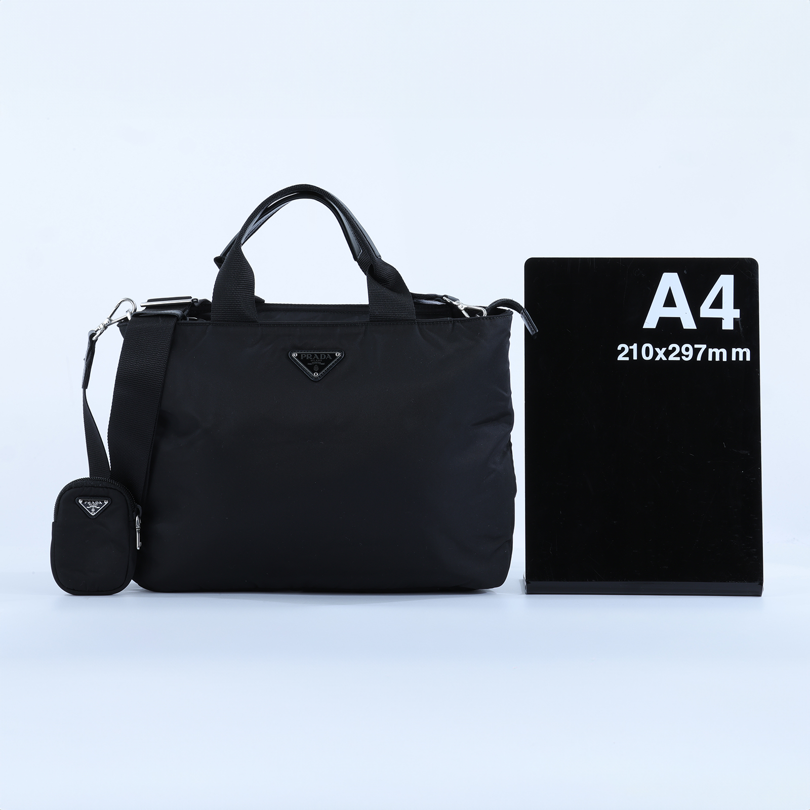 普拉達 PRADA Re-Nylon 托特包 1BG867_RV44 黑尼龍VERA NERO兩用包 防塵袋/購買證明/內袋