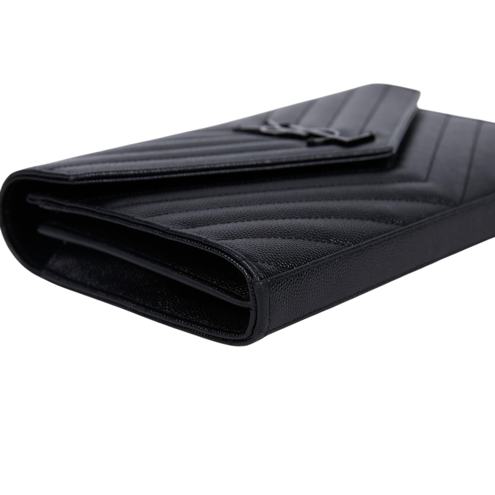 聖羅蘭 YSL SAINT LAURENT Cassandre 經典粒面皮革 鏈條 錢包 同色五金 377828BOW08  原廠盒子/購買證明