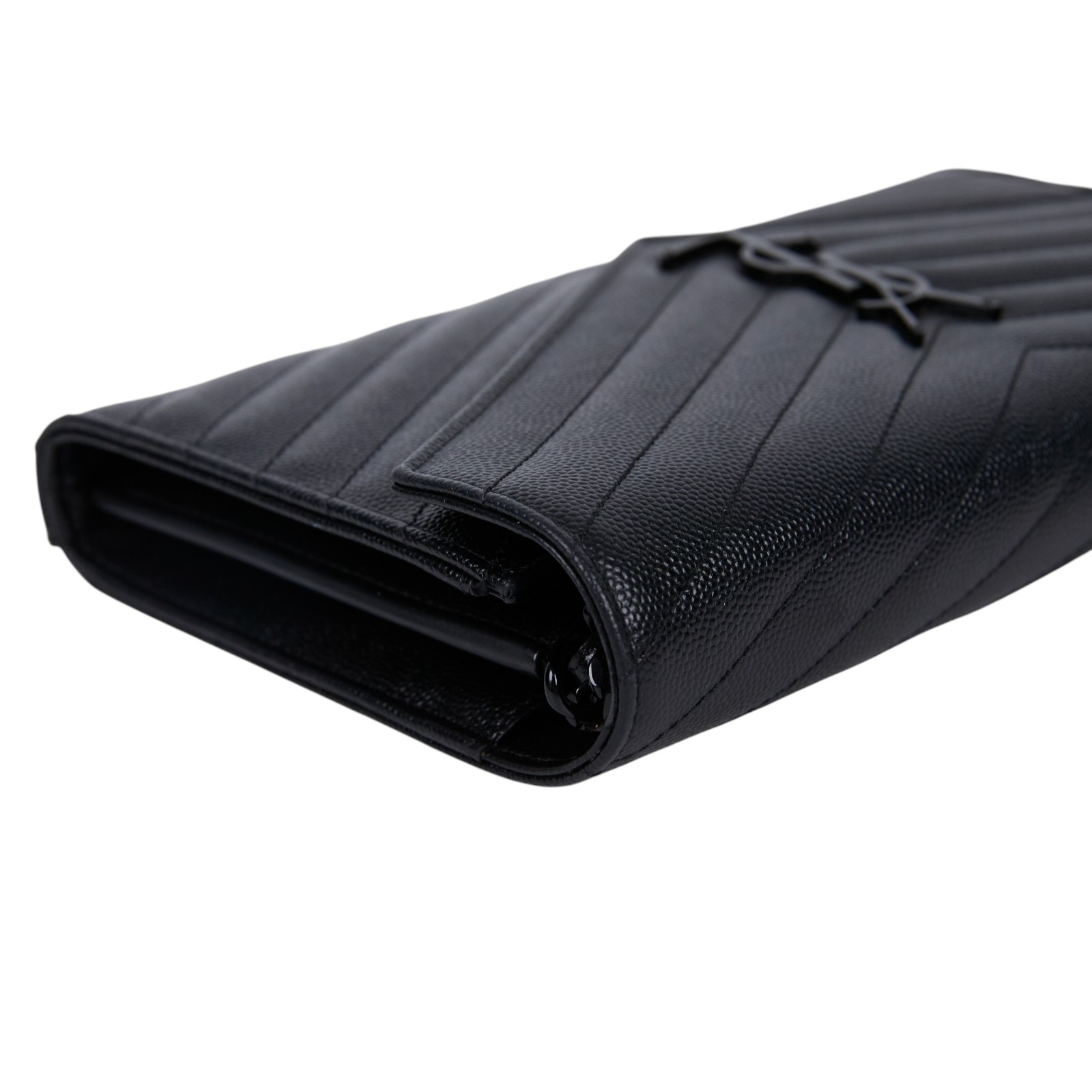 聖羅蘭 YSL SAINT LAURENT Cassandre 經典粒面皮革 鏈條 錢包 同色五金 377828BOW08  原廠盒子/購買證明