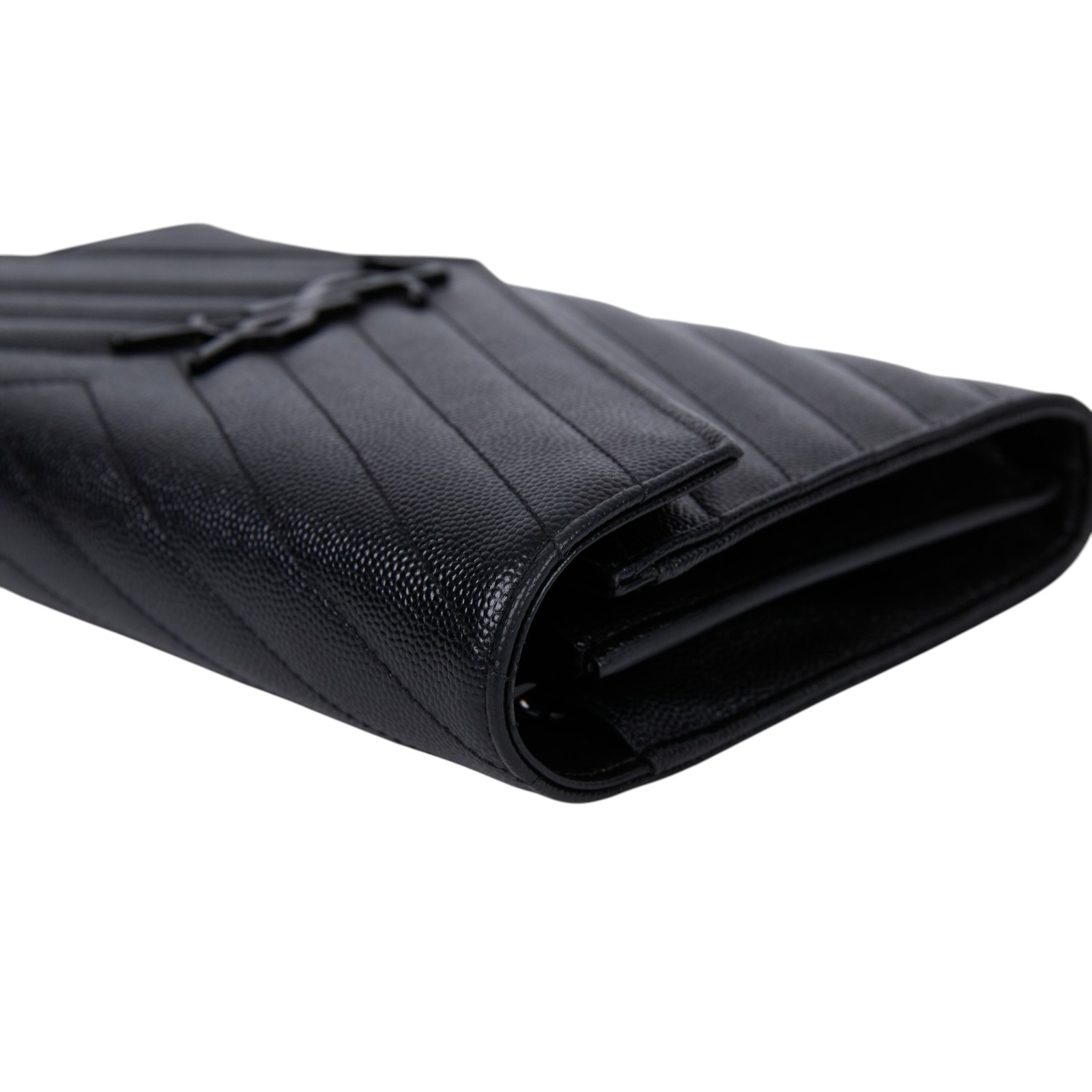 聖羅蘭 YSL SAINT LAURENT Cassandre 經典粒面皮革 鏈條 錢包 同色五金 377828BOW08  原廠盒子/購買證明