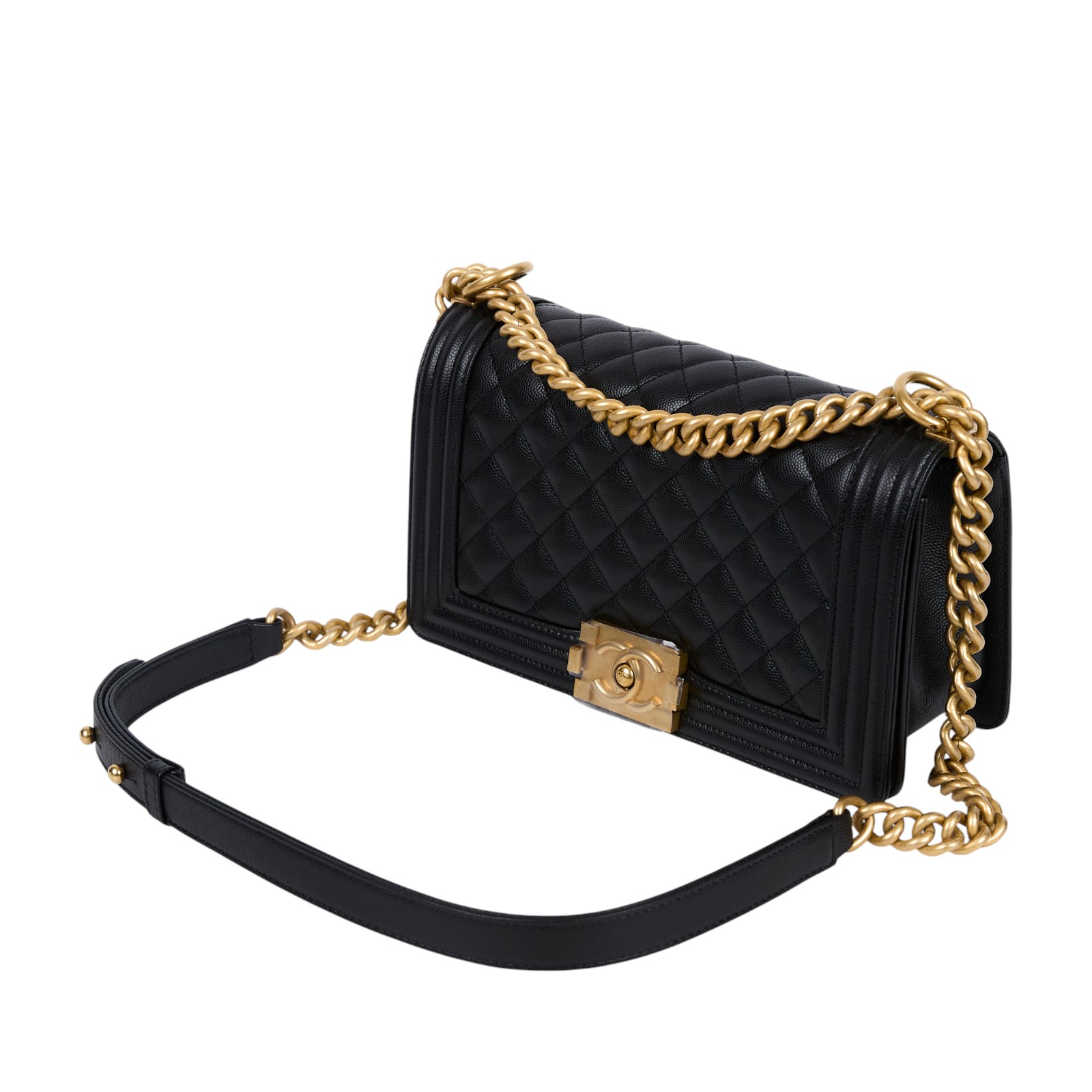 香奈兒 CHANEL Boy 25 口蓋包 A67086 晶片款 黑金荔枝BOY25 原廠盒子/防塵袋