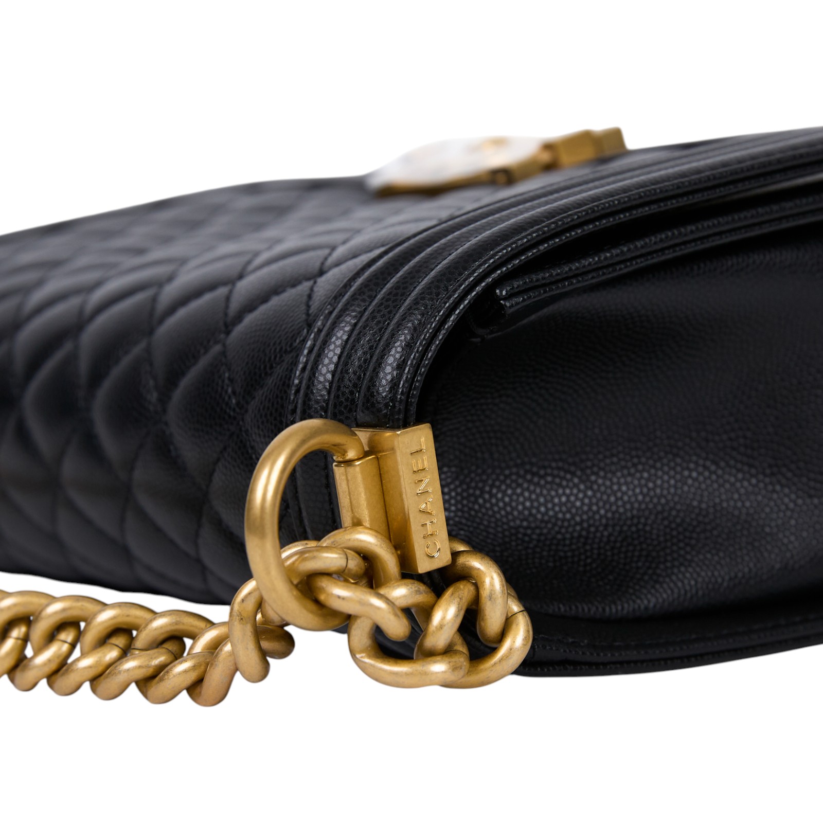 香奈兒 CHANEL Boy 25 口蓋包 A67086 晶片款 黑金荔枝BOY25 原廠盒子/防塵袋