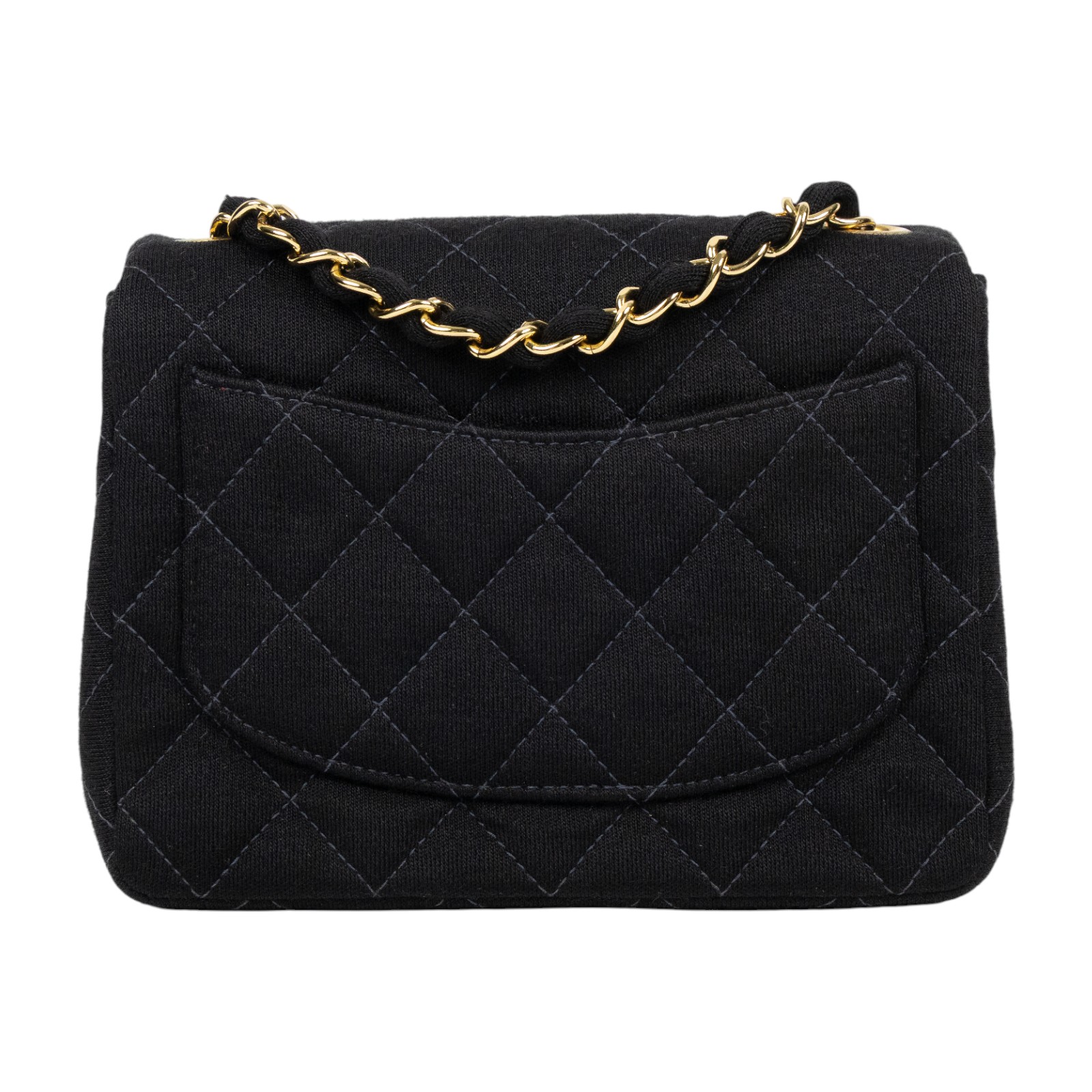 香奈兒 CHANEL 方胖 牛鍊條 肩背 斜背 口蓋包  6開黑金布面方胖 防塵袋/保證卡