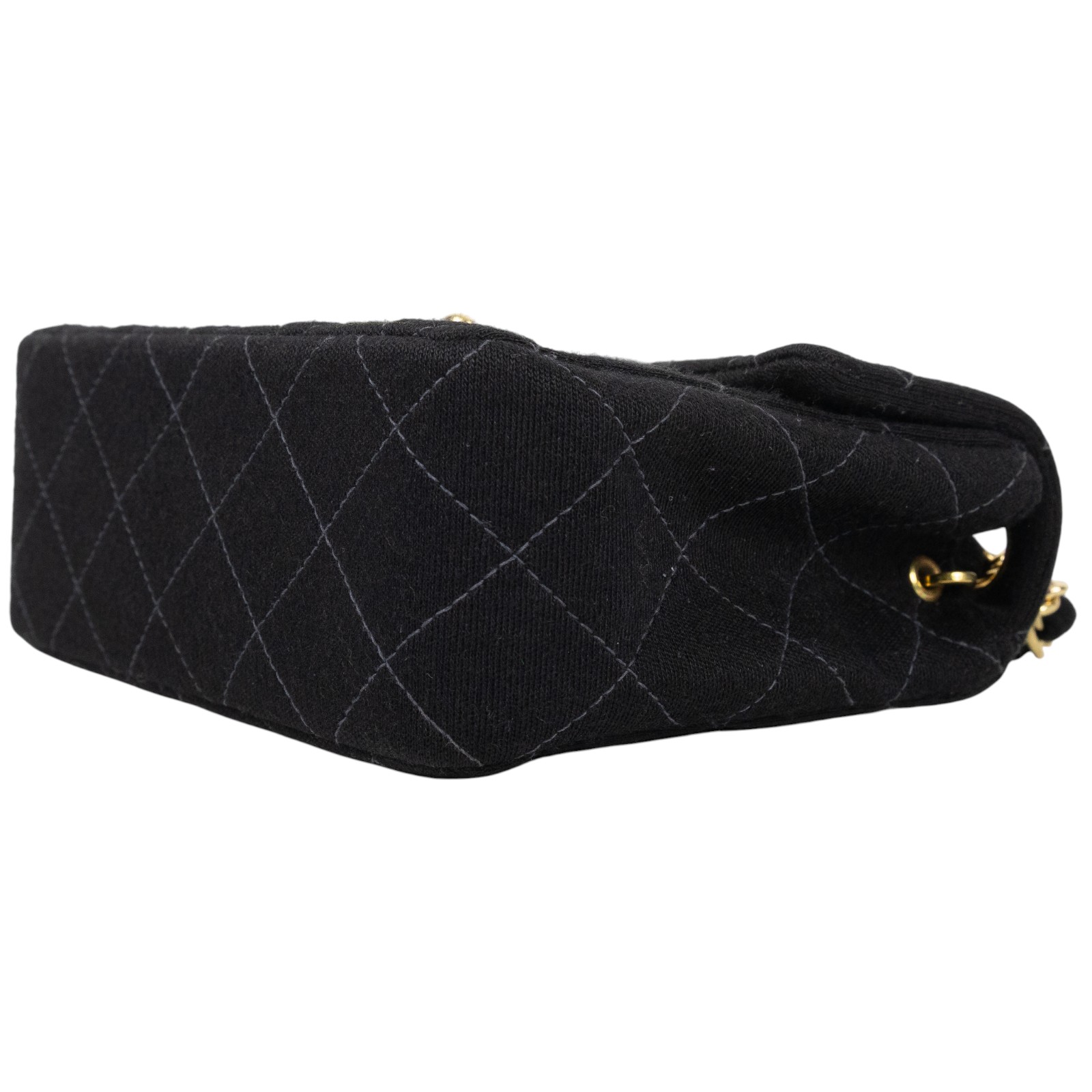 香奈兒 CHANEL 方胖 牛鍊條 肩背 斜背 口蓋包  6開黑金布面方胖 防塵袋/保證卡