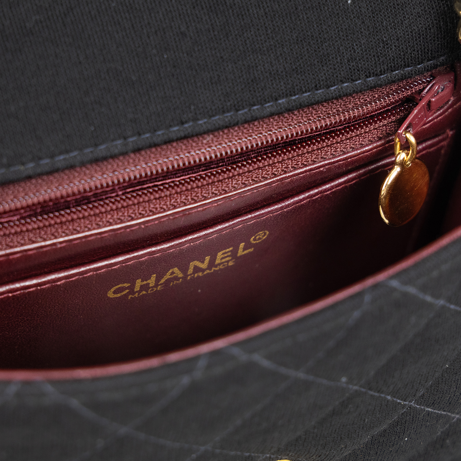 香奈兒 CHANEL 方胖 牛鍊條 肩背 斜背 口蓋包  6開黑金布面方胖 防塵袋/保證卡