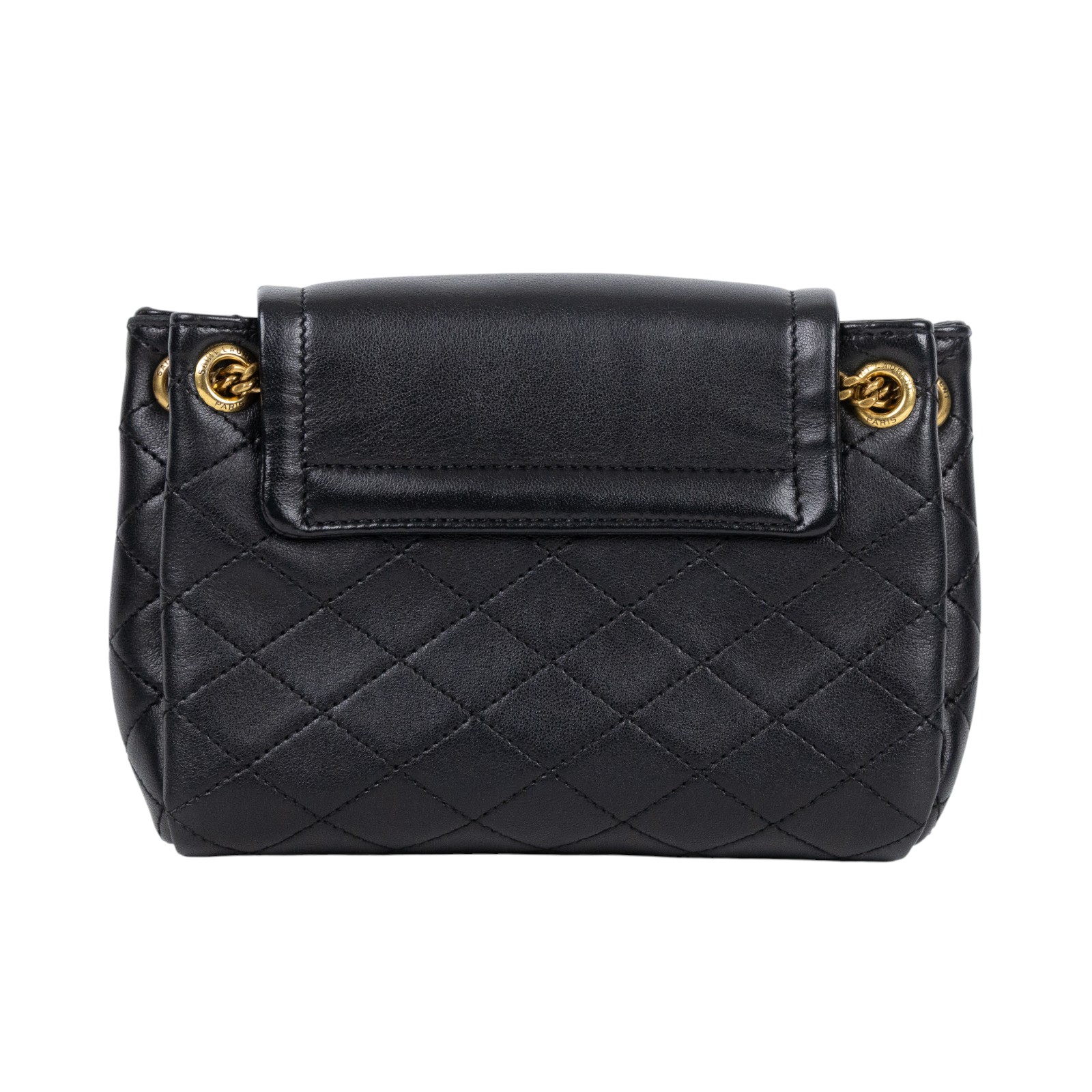 聖羅蘭 YSL SAINT LAURENT Nolia 小羊皮 迷你 手袋 肩背包 金色五金 6727381EL07 黑NOLITA MINI 無附屬品