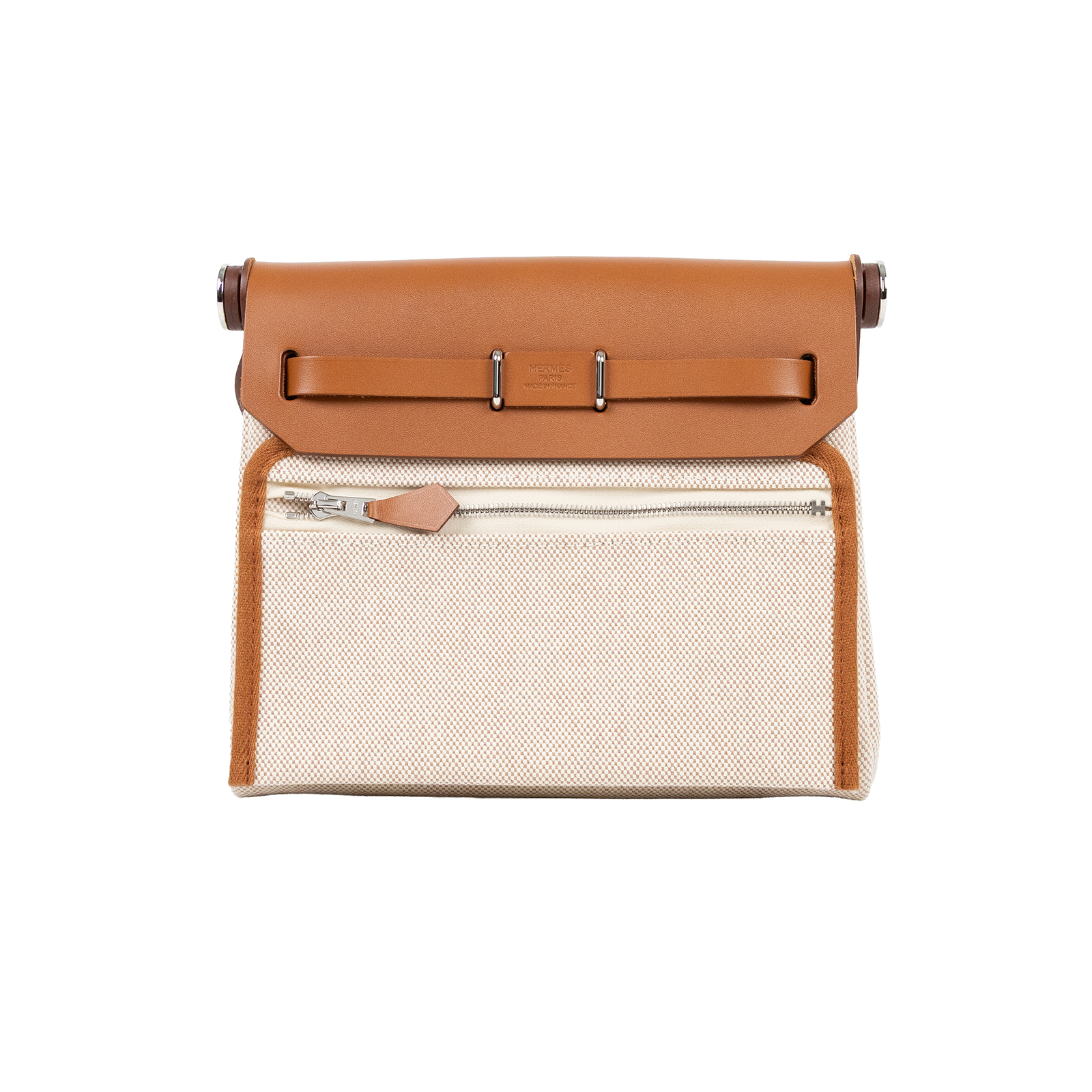 愛馬仕 Hermes Herbag Zip 20 銀色五金 米白 米色 焦糖棕 H085414CKAA K刻 085414CK  原廠盒子/防塵袋/購買證明