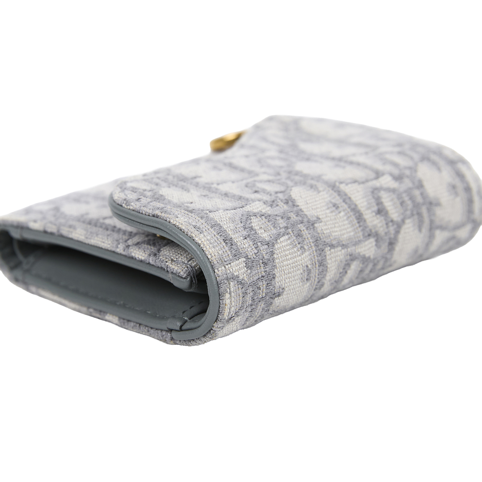 迪奧 CHRISTIAN DIOR Saddle Lotus 錢包 短夾 緹花 S5652CTZQ 緹花帆布三折短夾 原廠盒子/防塵袋