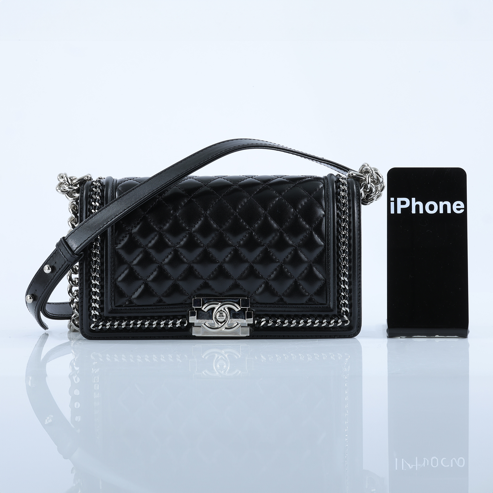 香奈兒 CHANEL Boy 25 口蓋包 A67086 30開黑銀BOY25 防塵袋/保證卡