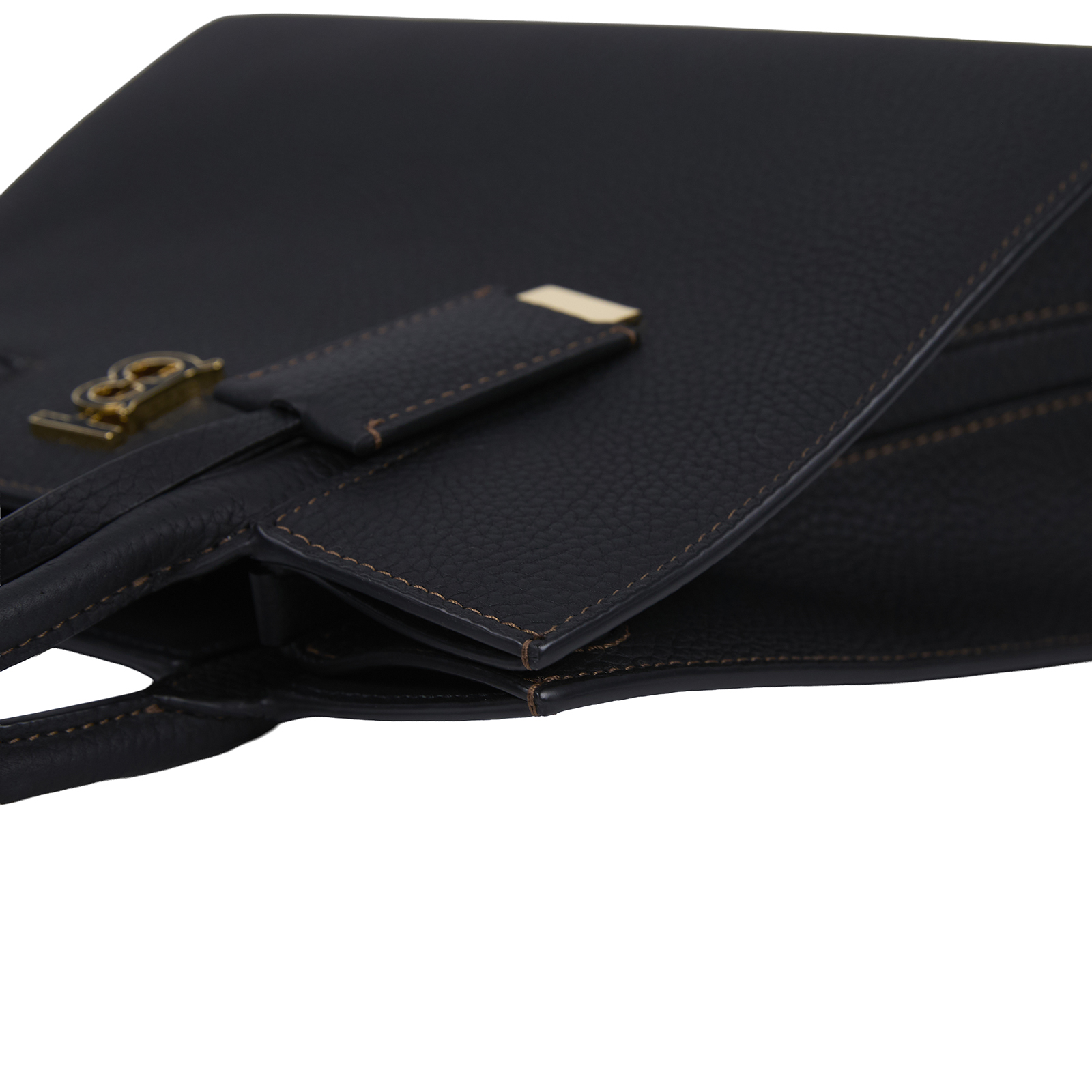 博柏利 BURBERRY Frances TB Plaque 手提包 肩背包 托特包 8072511 黑TB 2WAY 無附屬品